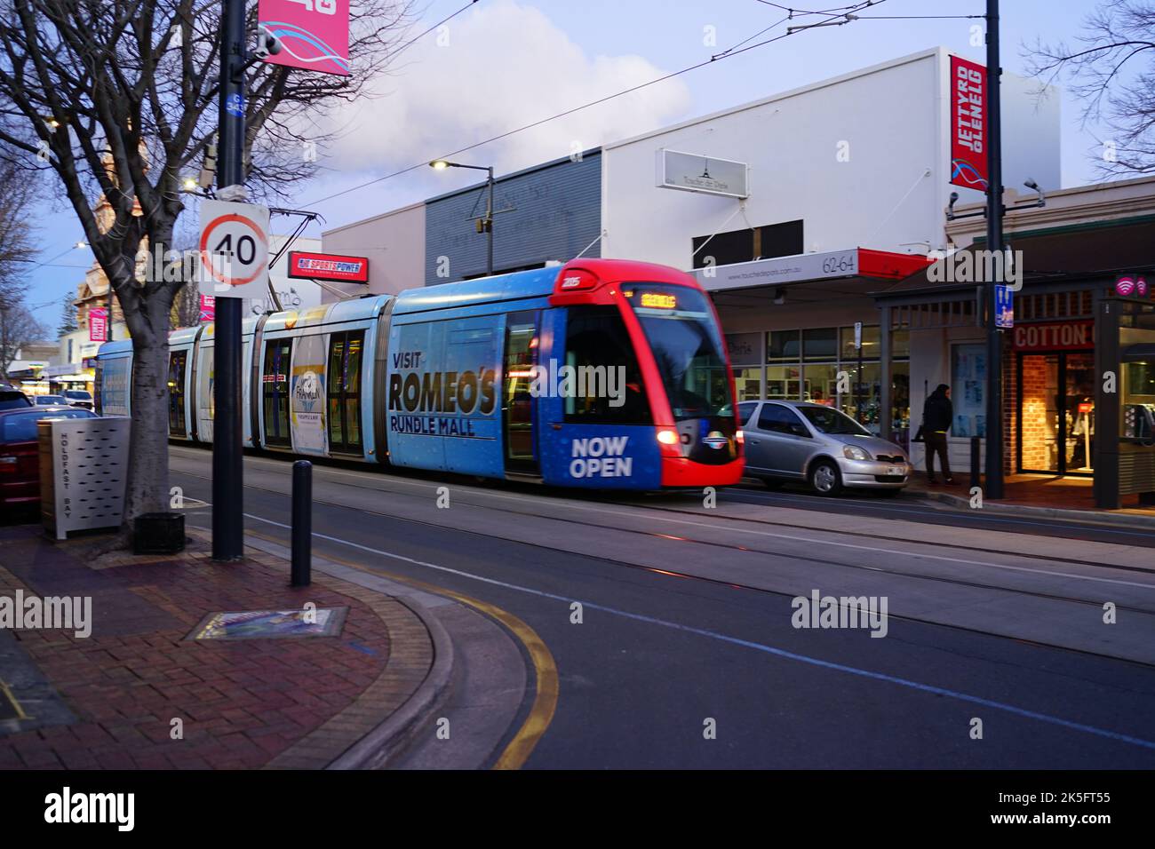 Straßenbahn Adelaide, Südaustralien Stockfoto