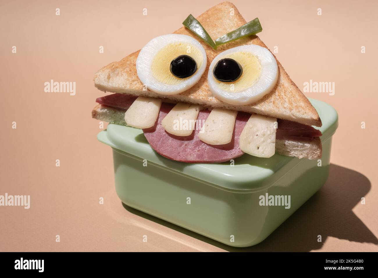 Spaß Halloween Monster Sandwich Stockfoto