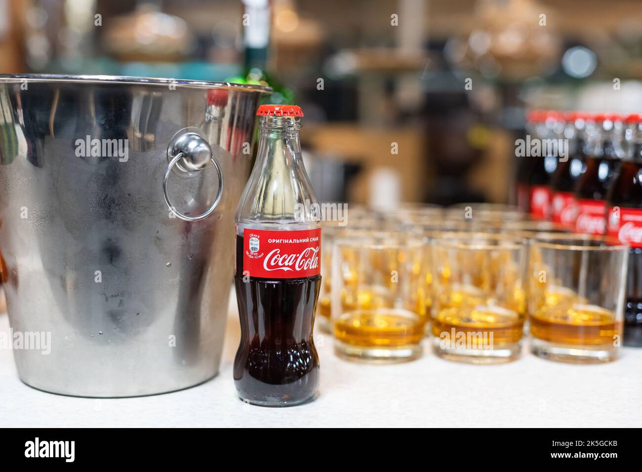 Alkoholfreie Getränke, Limonaden und Alkohol. Stockfoto