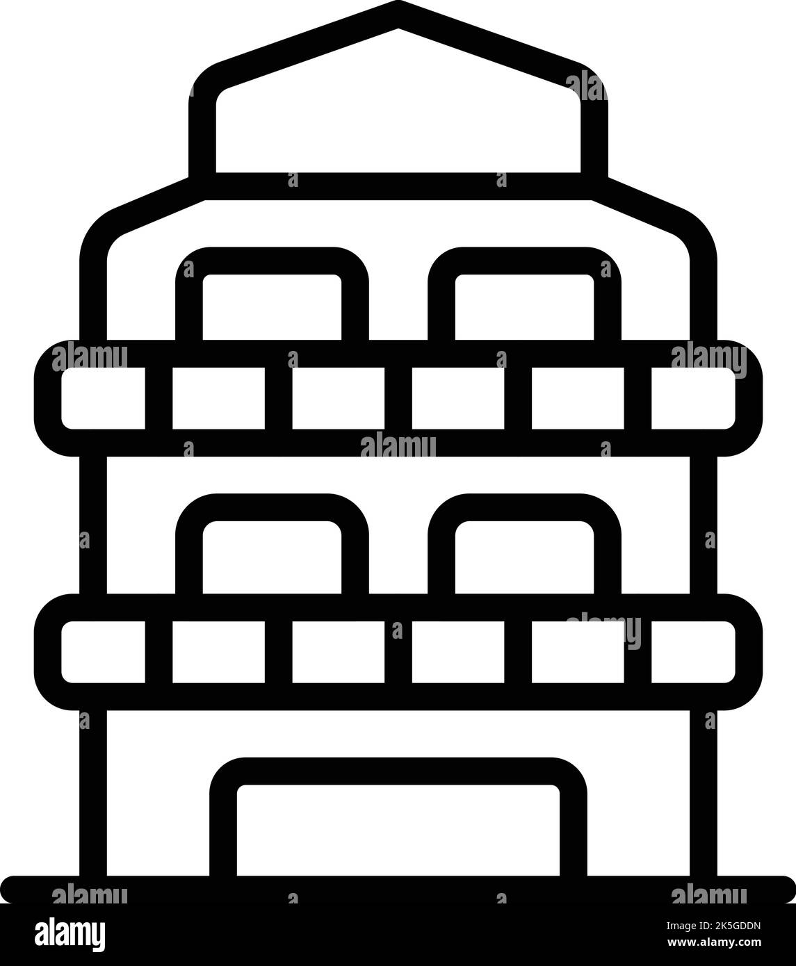Architektur-Turm-Symbol Umriss Vektor. Myanmar Tag. Sky-Kultur Stock Vektor