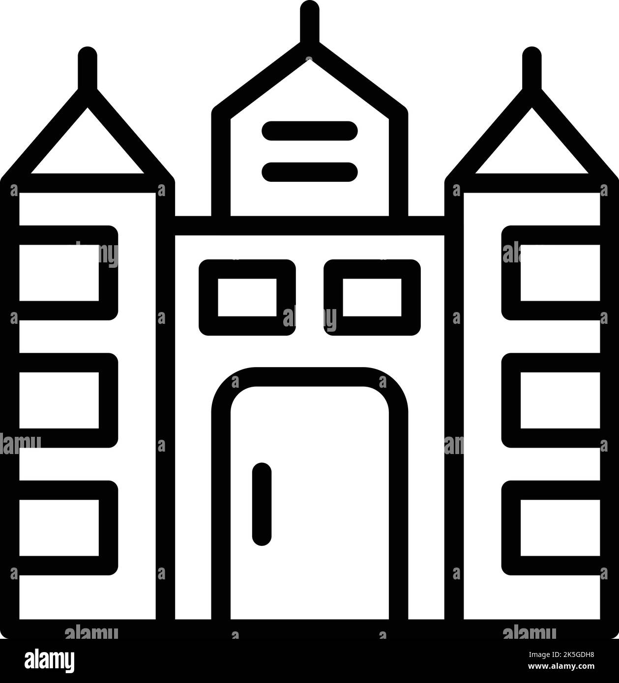 Skizze des Symbols für das Gebäude in Myanmar. Nationale Architektur. Kulturunion Stock Vektor