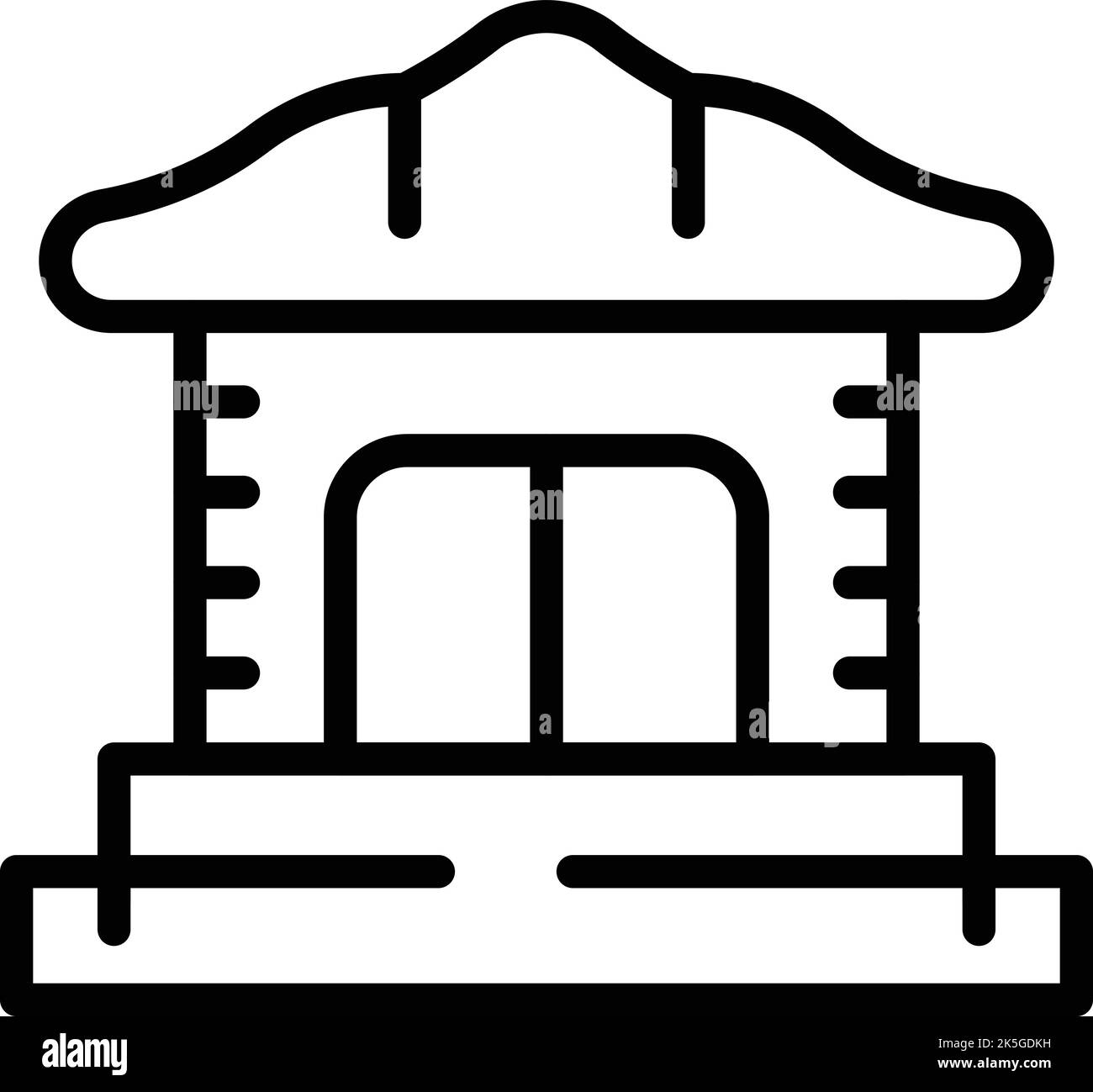 Kultur Tempel Symbol Umriss Vektor. Nationalblume. Unionskultur Stock Vektor