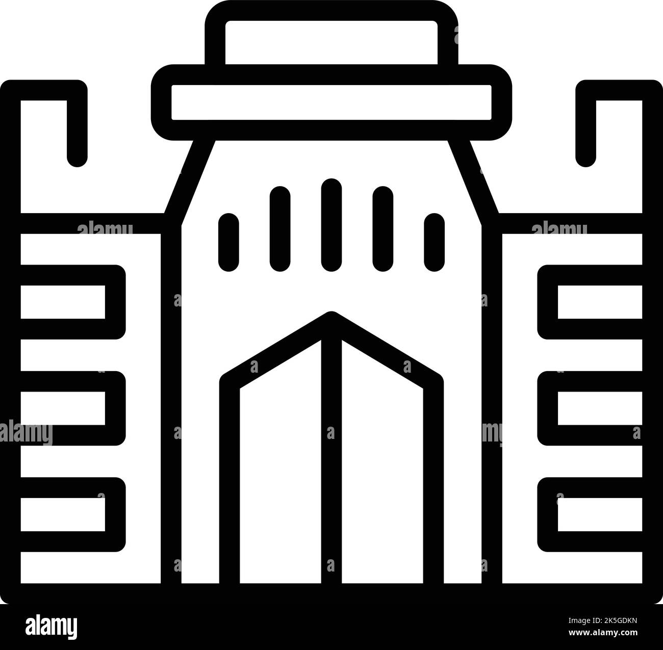 Symbol für den Umriss von Wahrzeichen-Gebäuden. Architekturkultur. Union Farmer Stock Vektor