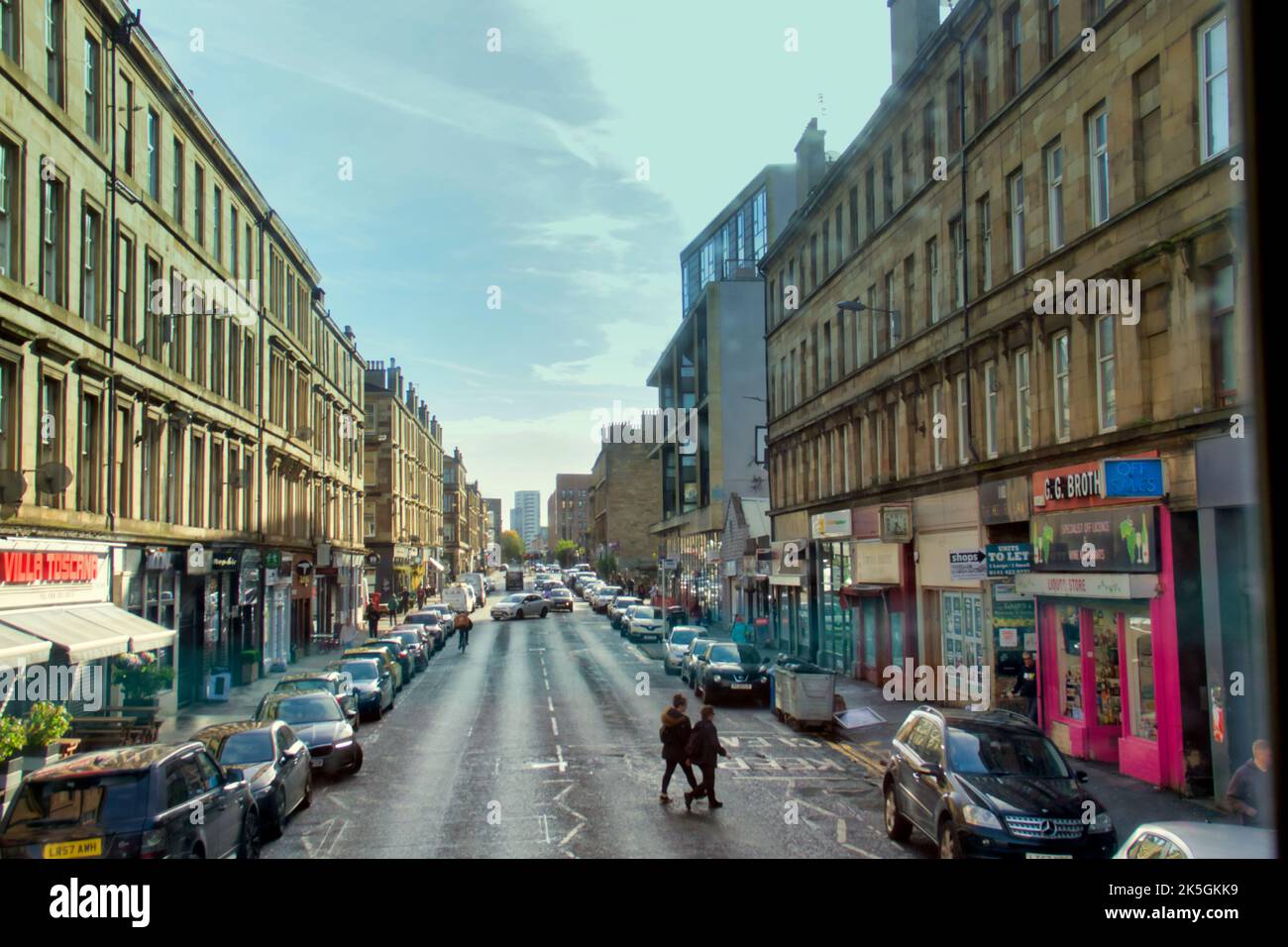 Argyle Street finnieston Blick hinunter in die Innenstadt der gentrified Ikone der Stadt Stockfoto