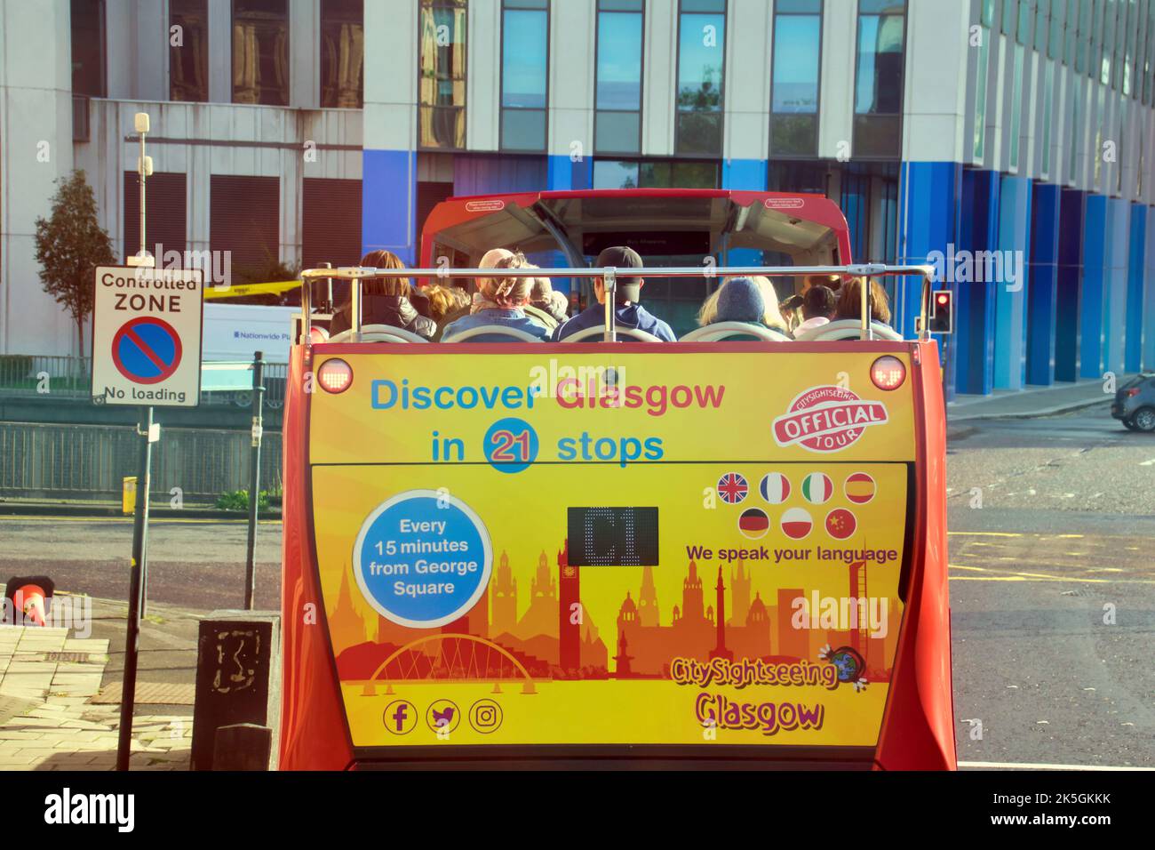 City Sightseeing Glasgow Touristenbus Stockfoto