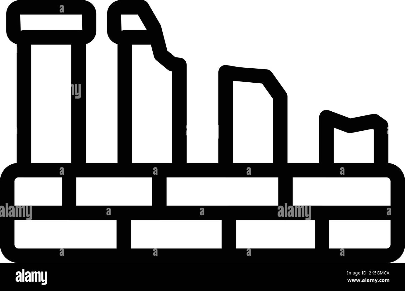Antike Tempel Symbol Umriss Vektor. Griechisches Gebäude. Römische Stadt Stock Vektor