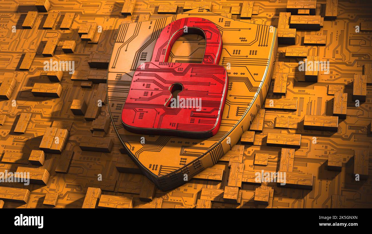 Online-Cybersicherheit, konzeptionelle Illustration. Stockfoto