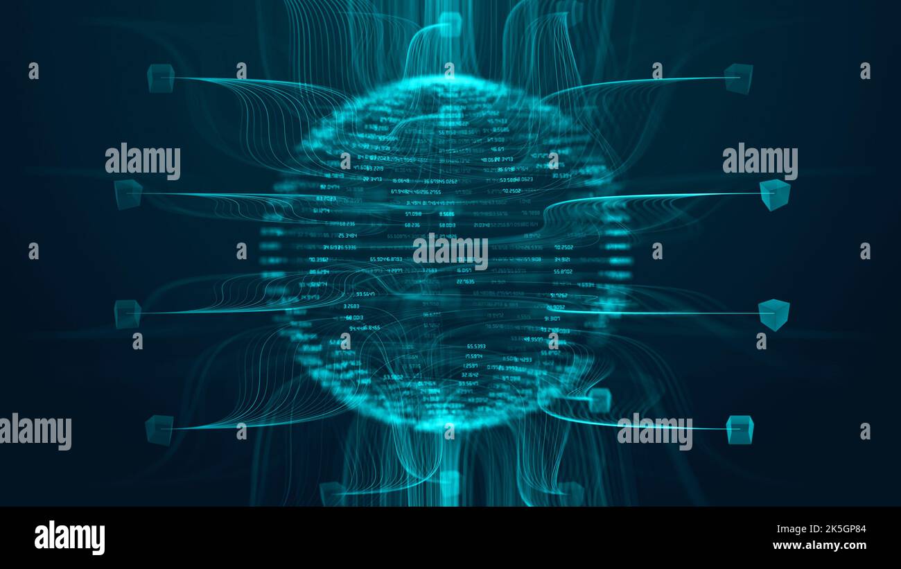 Blockchain-Technologie, Illustration. Stockfoto