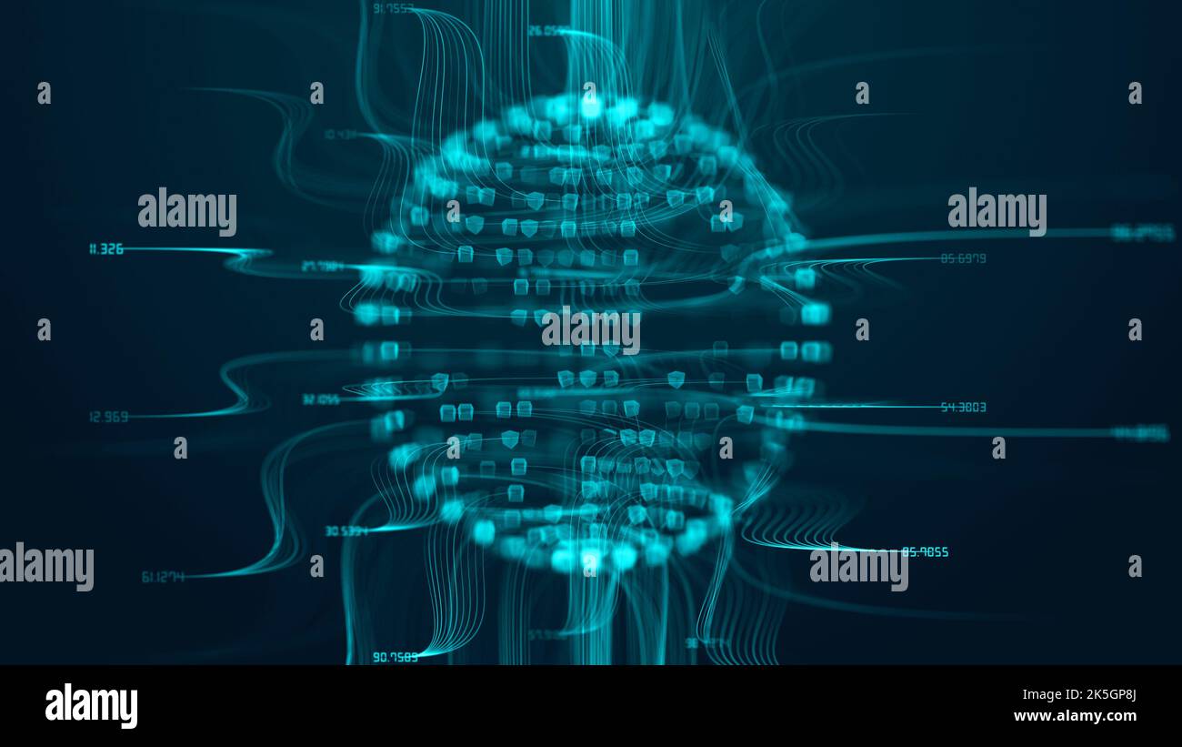 Blockchain-Technologie, Illustration. Stockfoto