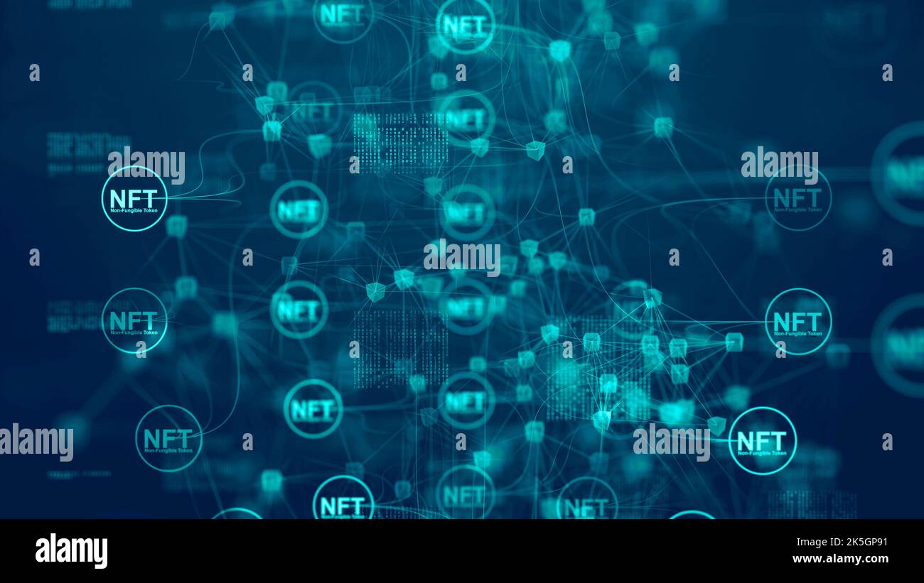 Non-fungible Token (NFT), konzeptionelle Illustration. Stockfoto