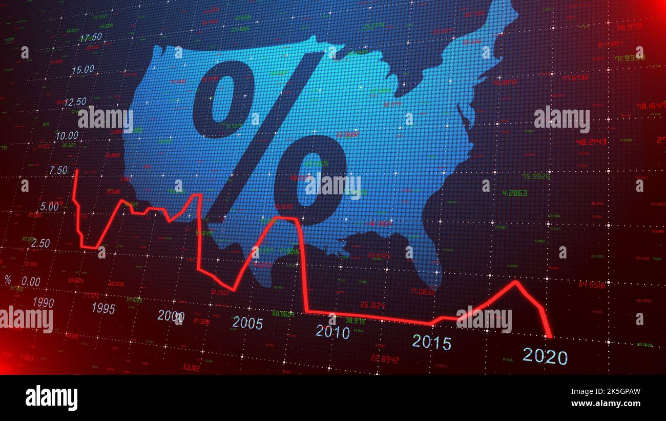 USA Zinssätze, Illustration Stockfoto