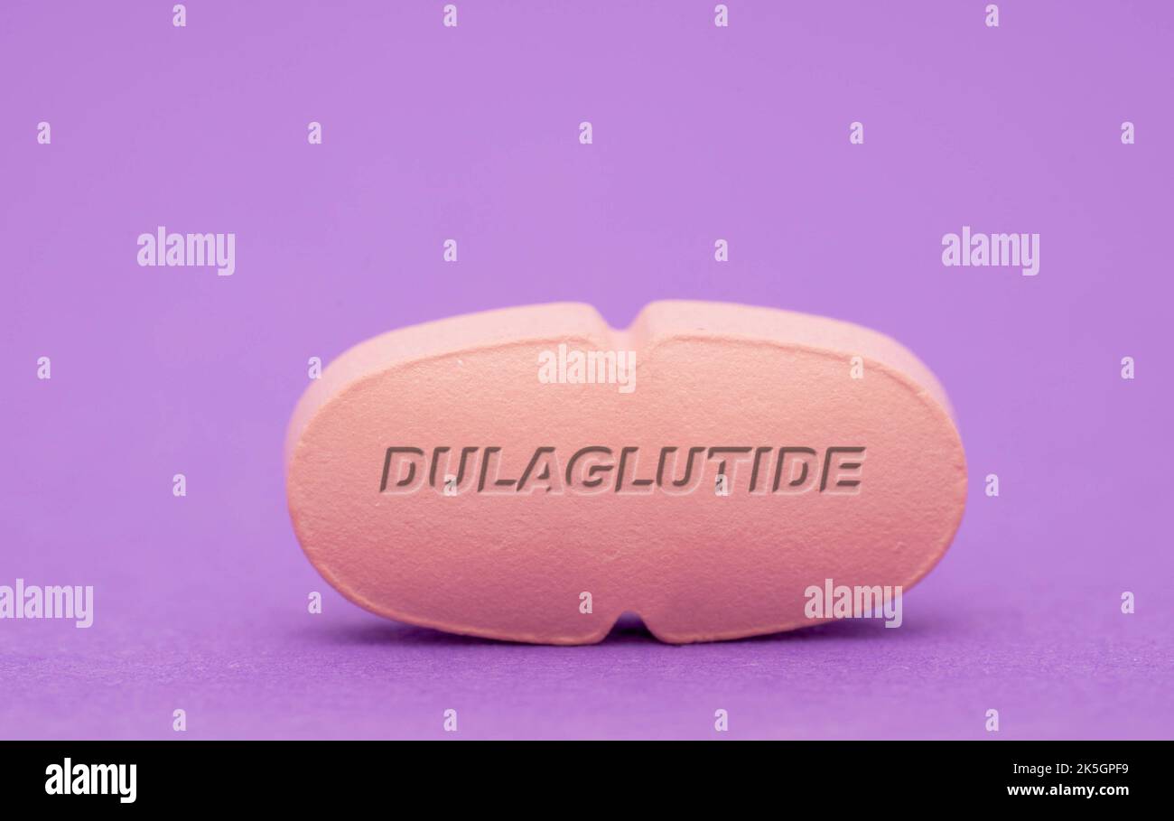 Dulaglutide Pille, konzeptuelles Bild. Stockfoto