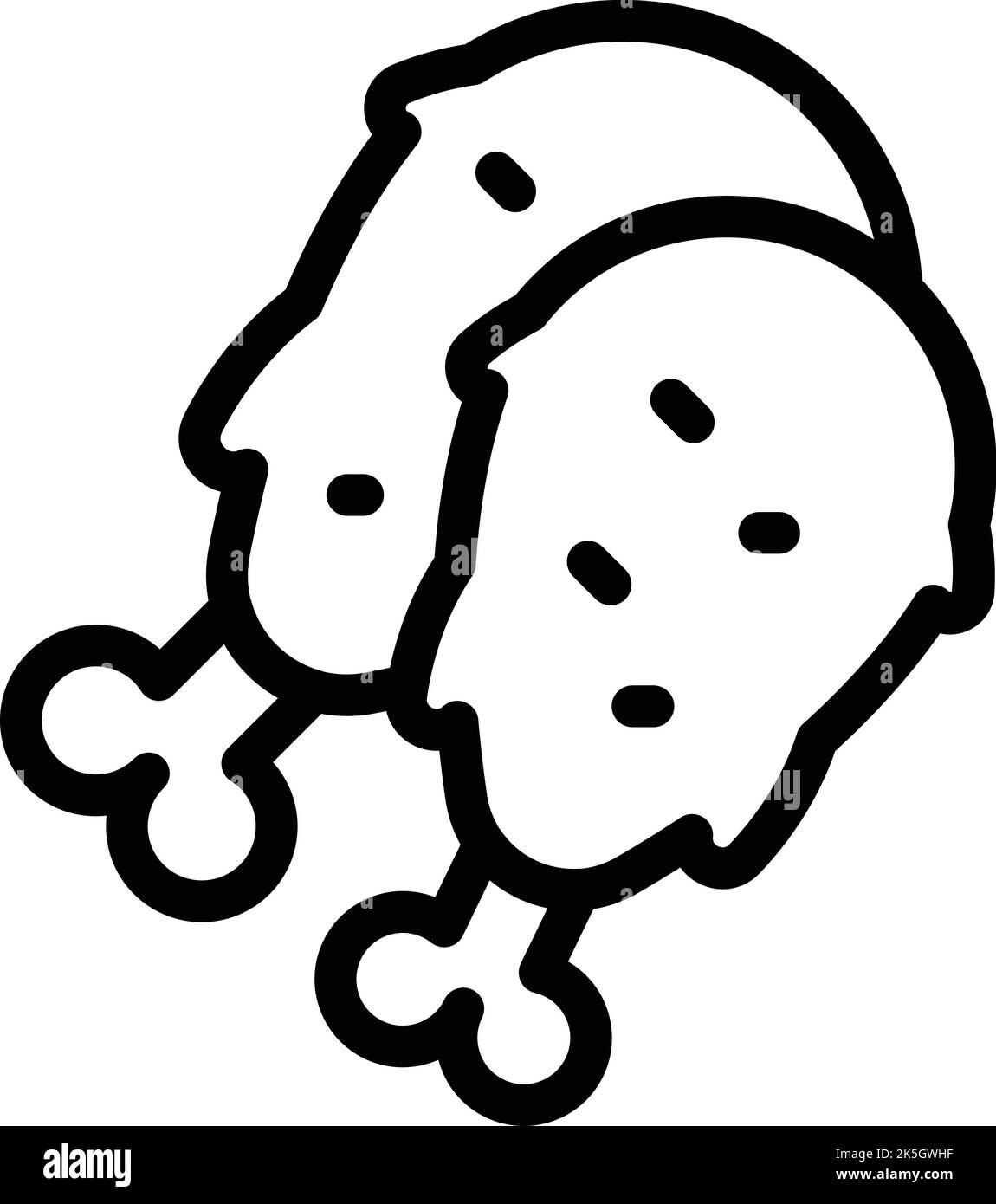 Heißer Chicken Symbol Umriss Vektor. Nugget Face. Box frittiert Stock ...