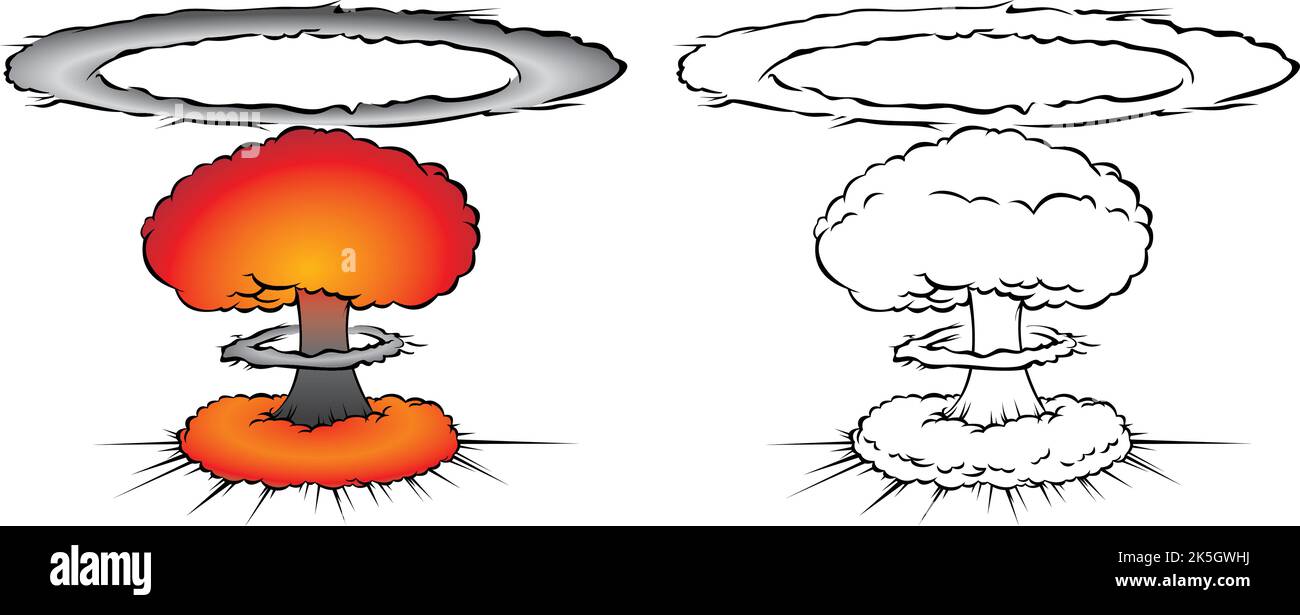 Ein nuklearer Pilz, von einer Bombenexplosion Stock Vektor