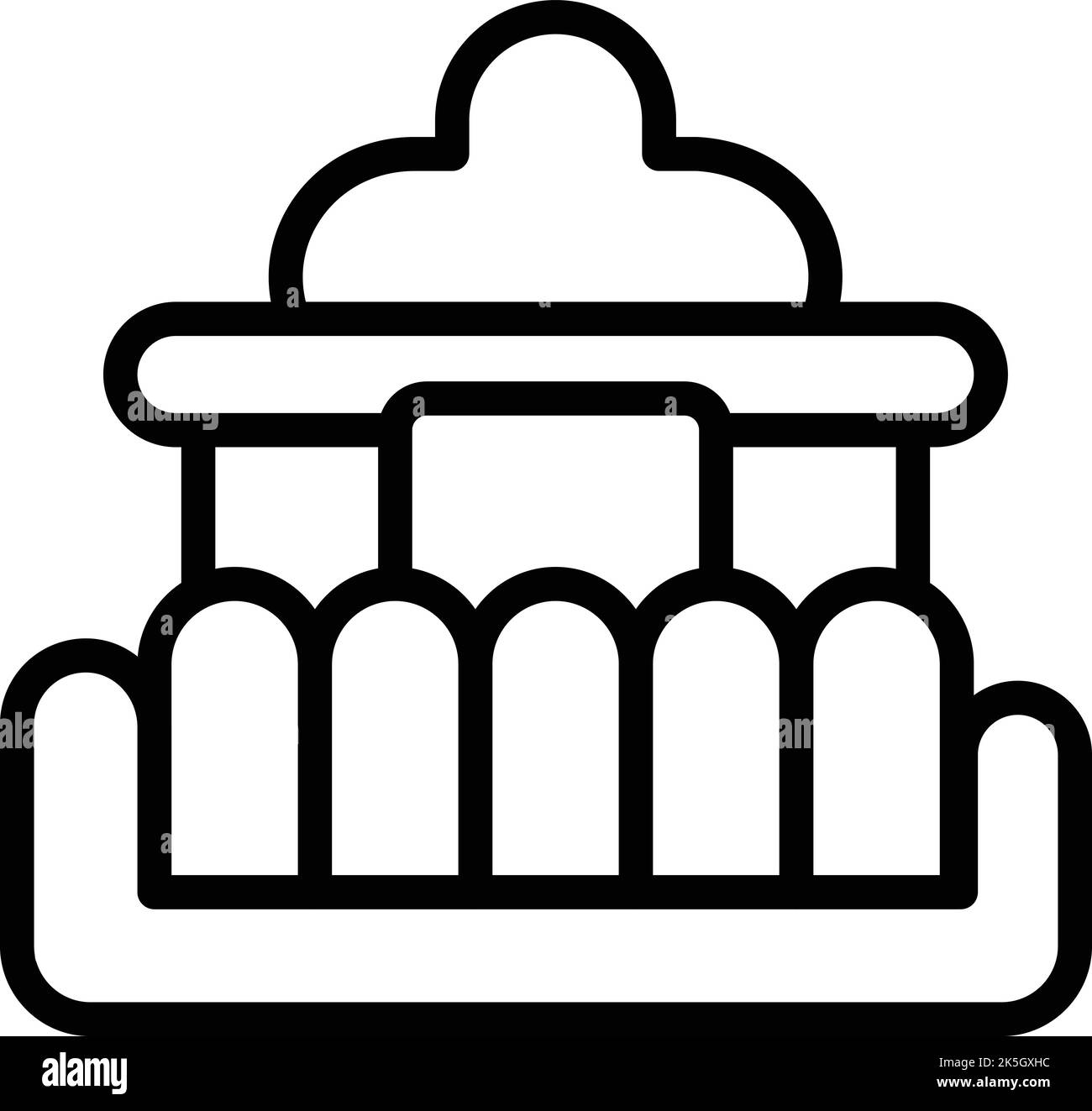 Asiatische Tempel Symbol Umriss Vektor. Kulturarchitektur. Wahrzeichen der Aktion Stock Vektor