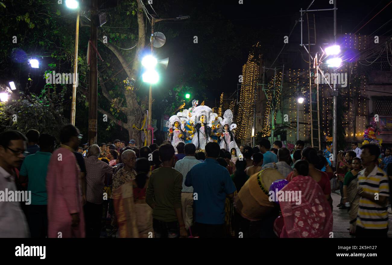 Durga puja Vijayadashami, auch bekannt als Dussehra, Dasara. Stockfoto