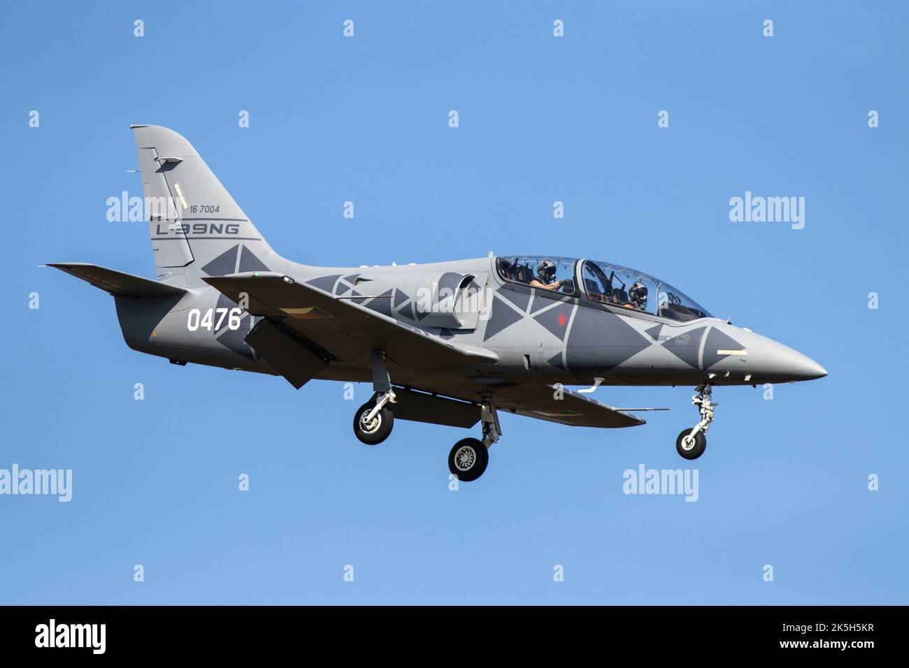 Militärflugzeug Aero L-39NG (Next Generation), neuer tschechischer Militärtrainer und leichtes Kampfflugzeug, das Slowakische Internationale Luftfest SIAF 2022 Stockfoto