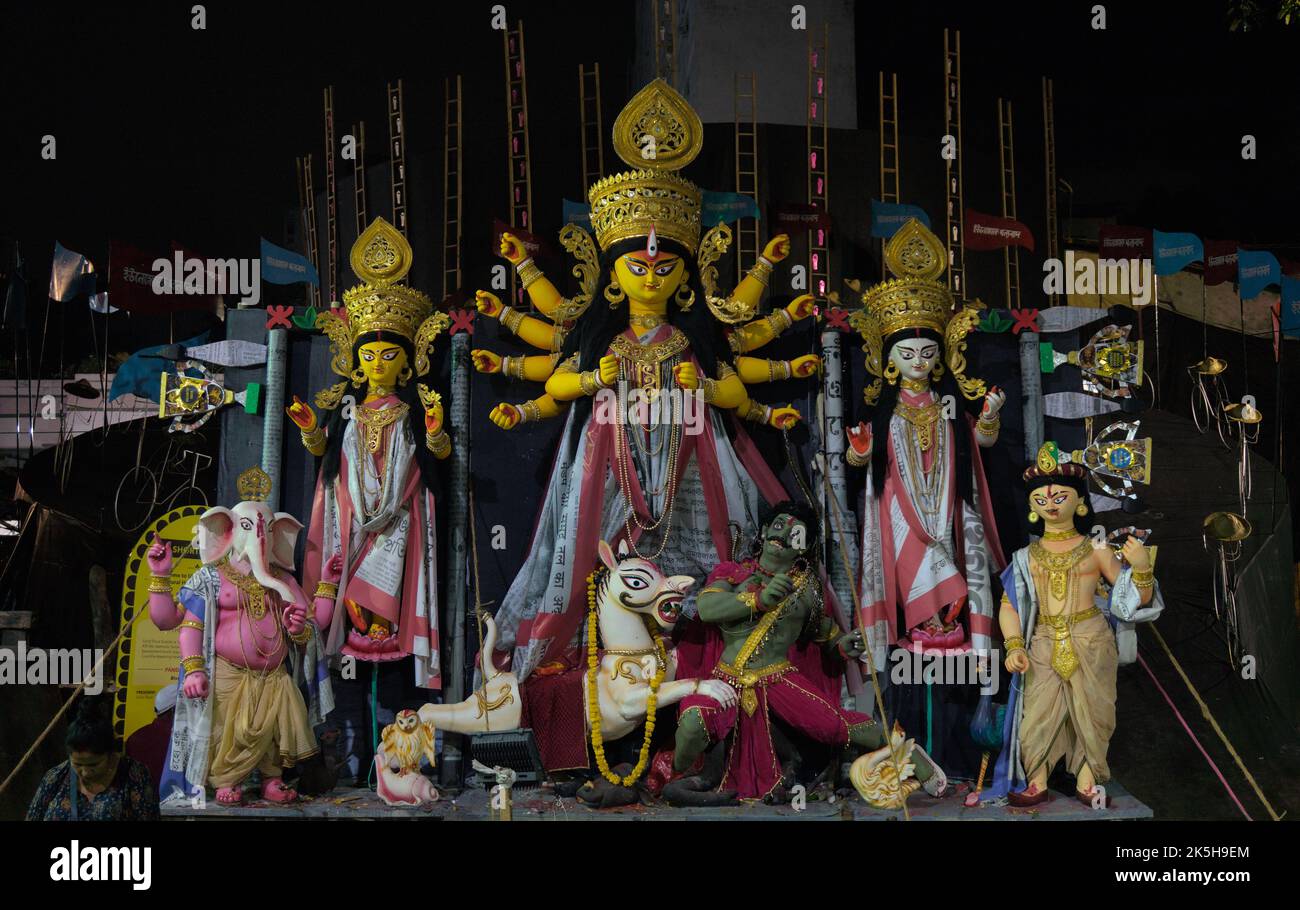 Durga puja Vijayadashami, auch bekannt als Dussehra, Dasara. Stockfoto