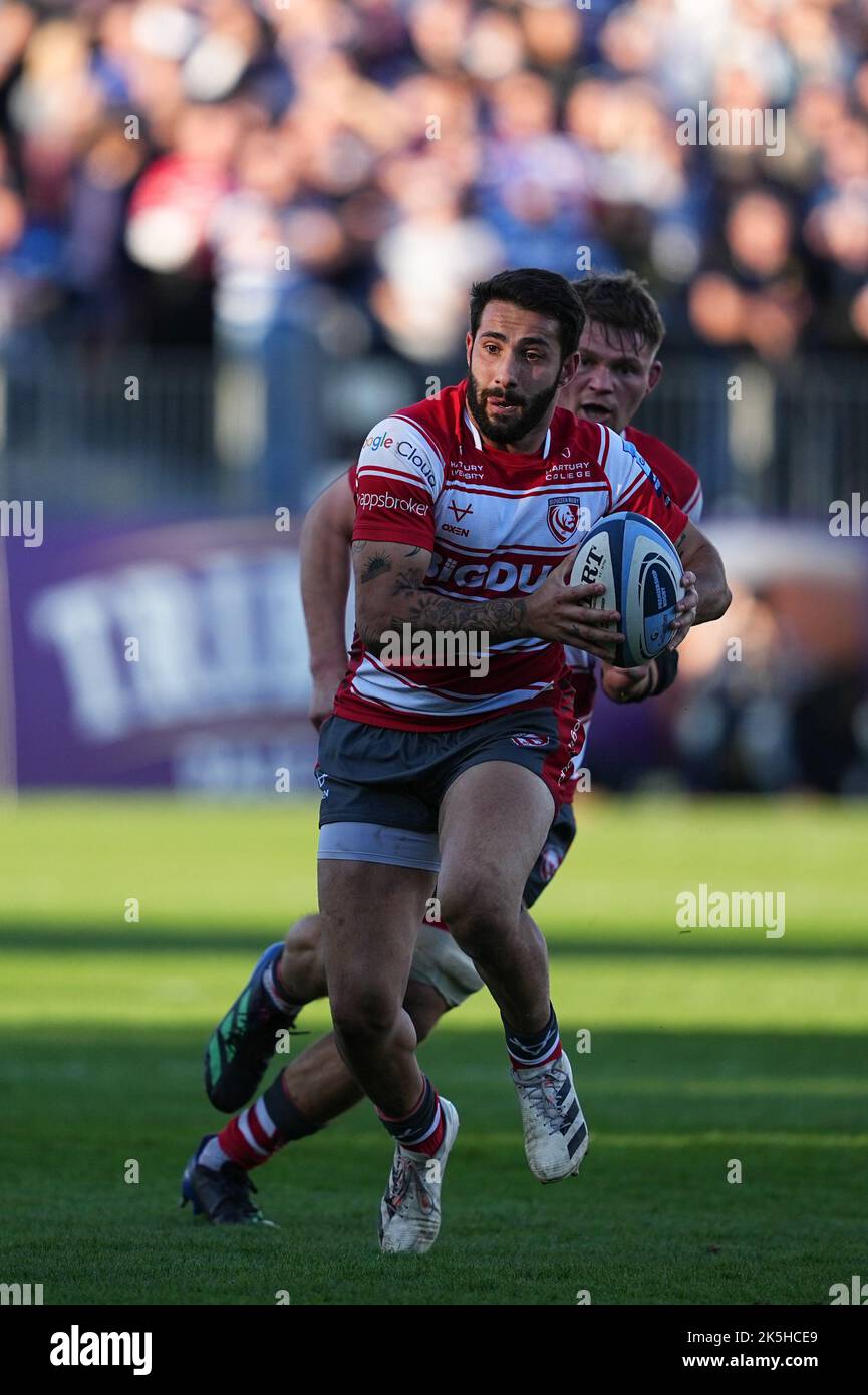 Giorgi Kveseladze von Gloucester Rugby während des Gallagher Premiership Rugby-Spiels zwischen Bath Rugby und Gloucester am Recreation Ground, Bath, Großbritannien, am 8. Oktober 2022. Foto von Scott Boulton. Nur zur redaktionellen Verwendung, Lizenz für kommerzielle Nutzung erforderlich. Keine Verwendung bei Wetten, Spielen oder Veröffentlichungen einzelner Clubs/Vereine/Spieler. Kredit: UK Sports Pics Ltd/Alamy Live Nachrichten Stockfoto