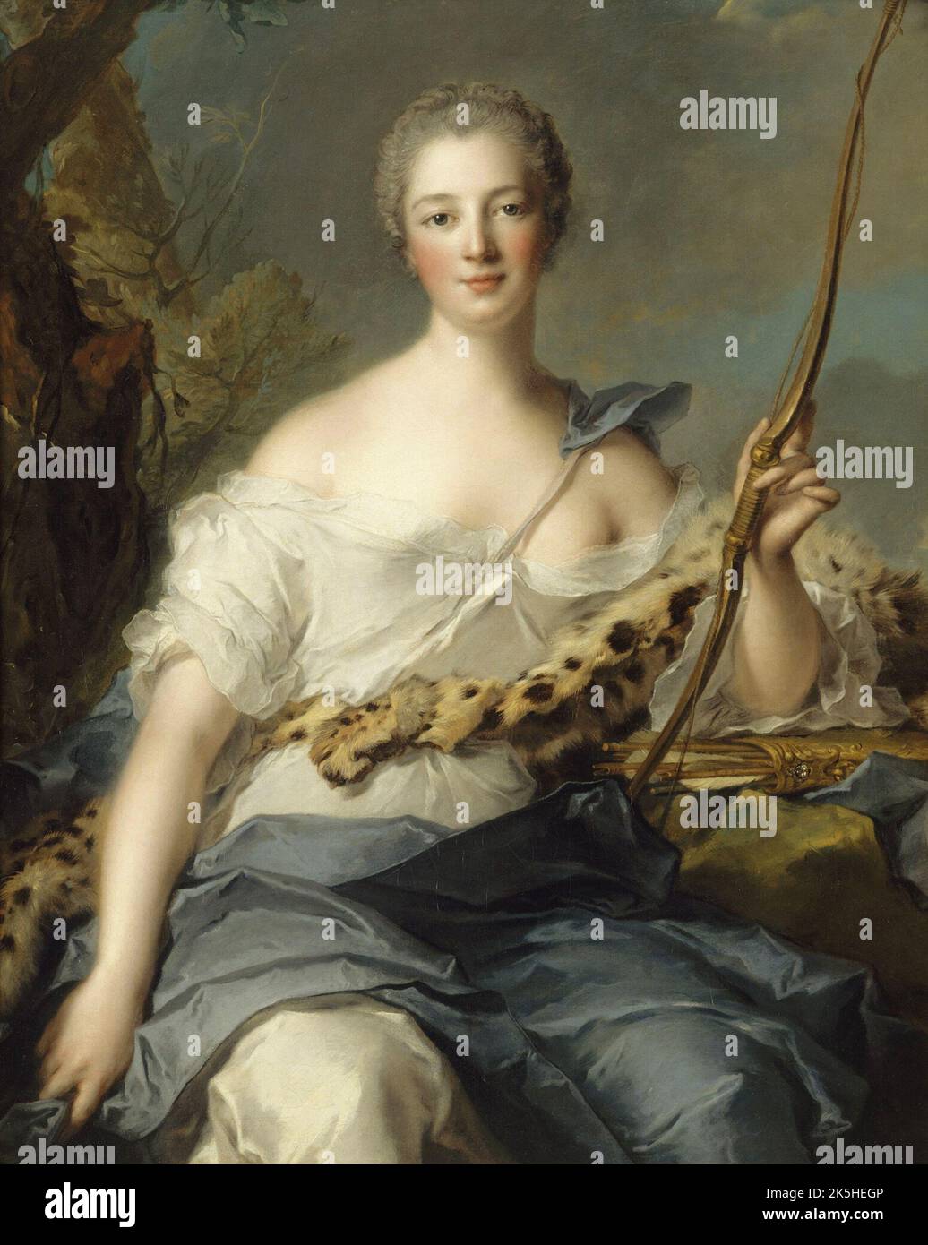 Madame de Pompadour als Diana die Jägerin (1746) Gemälde von Jean-Marc Nattier Stockfoto
