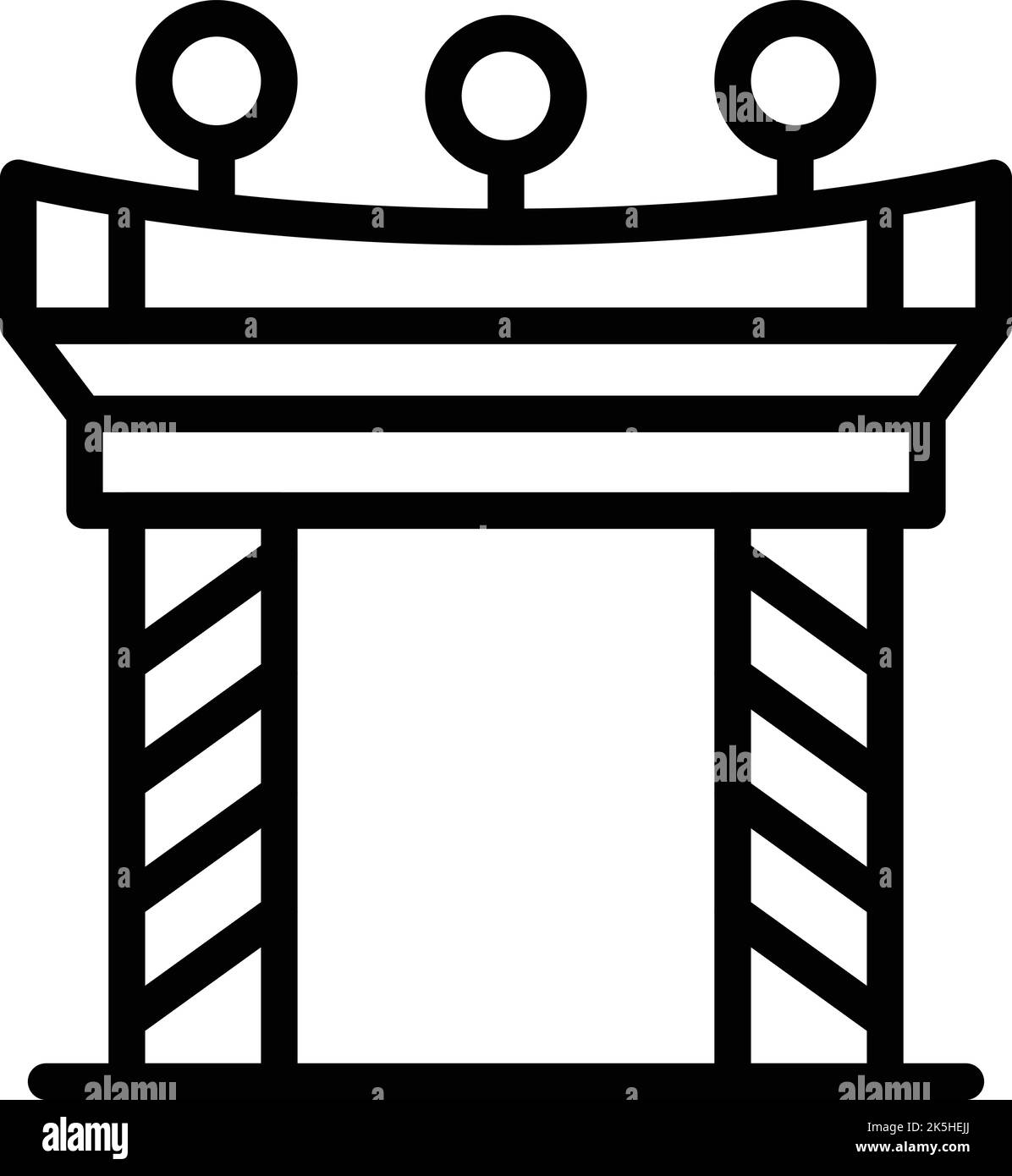 Konturvektor für Kathmandu-Bogensymbol. Asien-Flagge. Kulturdenkmal Stock Vektor