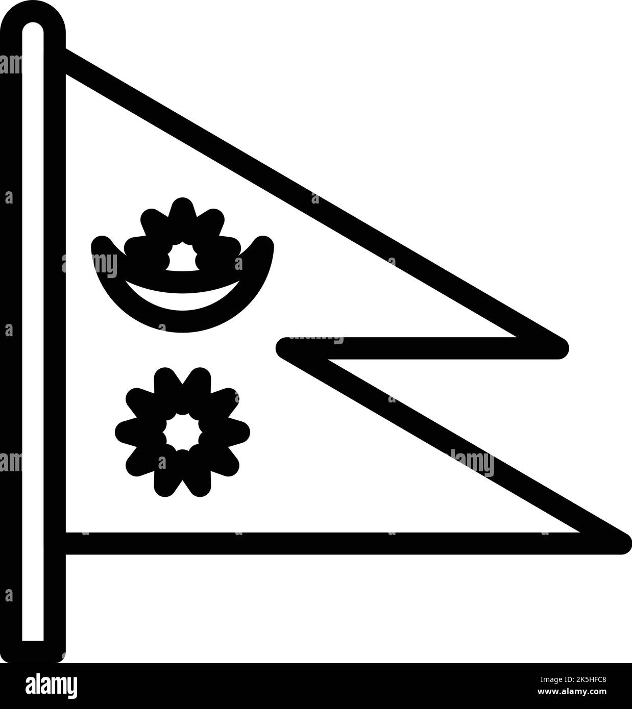 Konturvektor für das Markierungssymbol von Kathmand Skyline von Nepal. Kultur der Wahrzeichen Stock Vektor