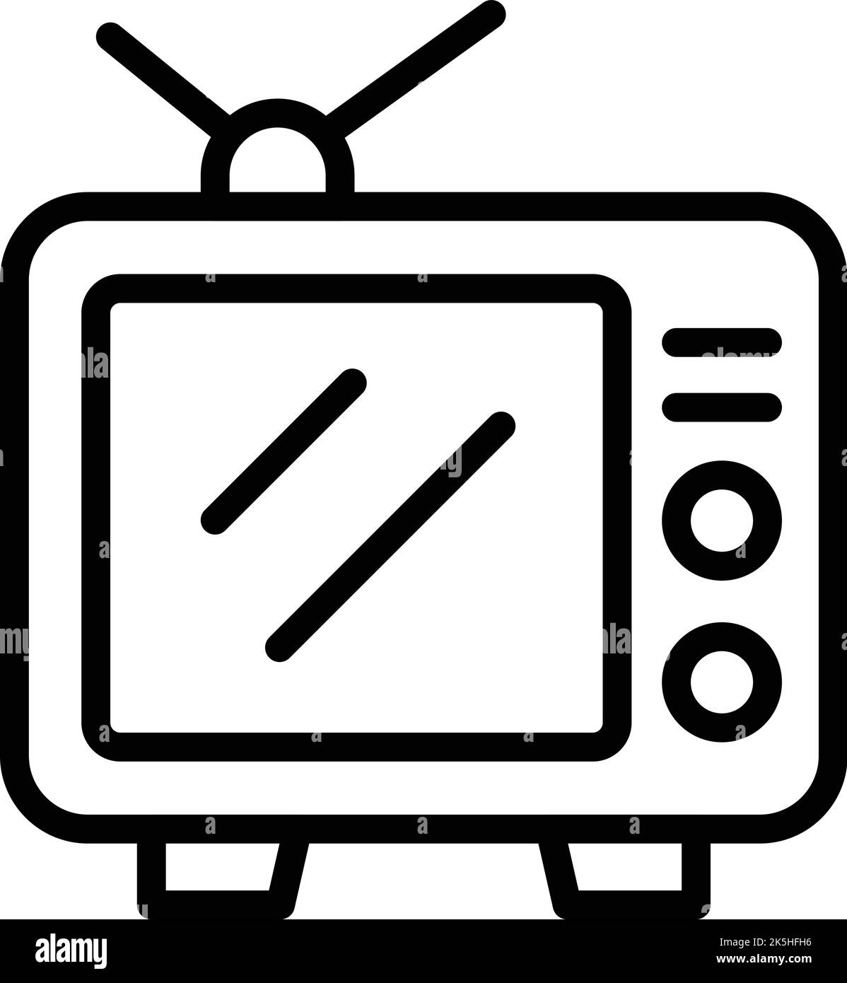 Vektorgrafik für Symbolumrisse des TV-Geräts. Kaffeebett. Allein arbeiten Stock Vektor