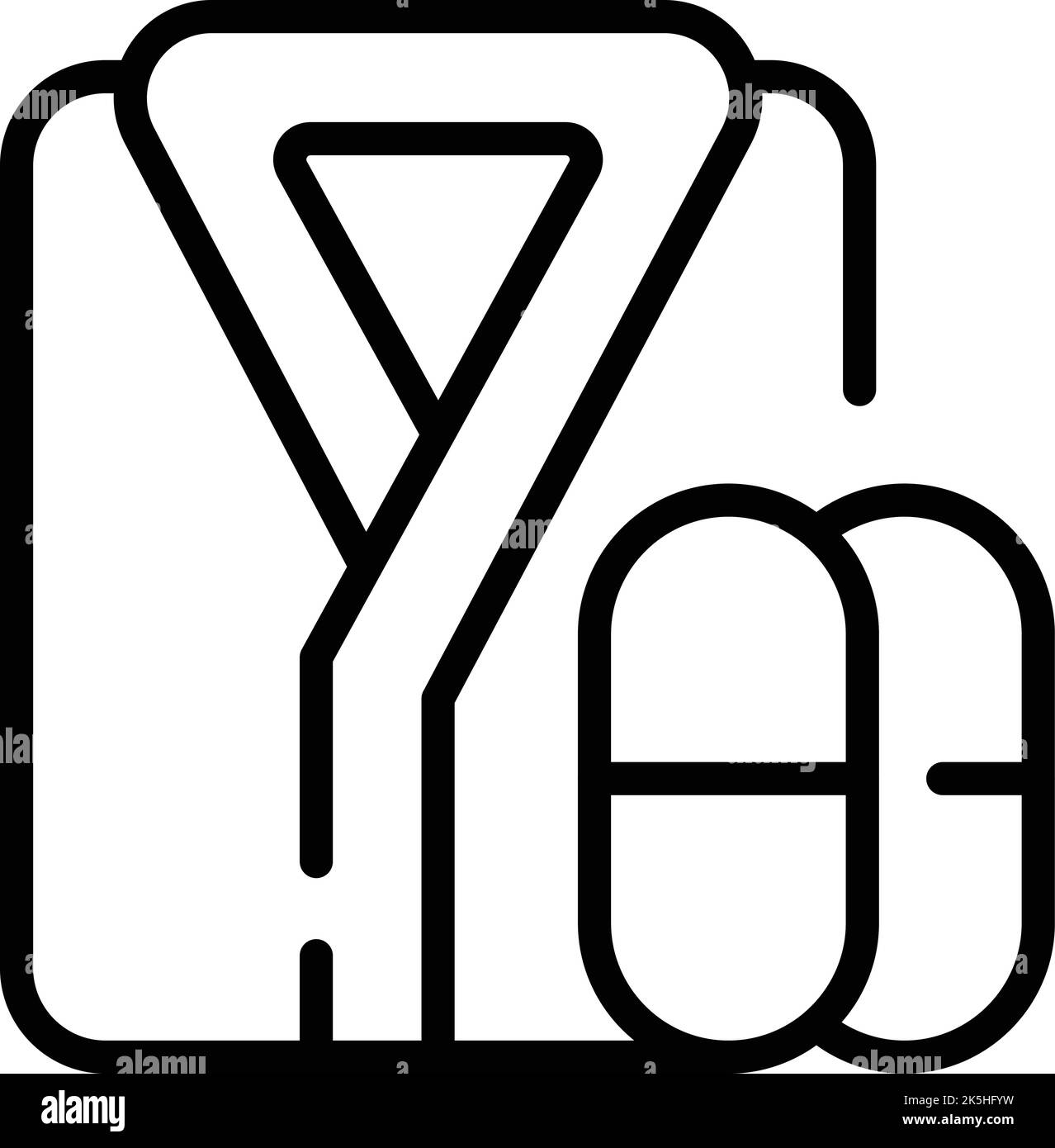 Vektor der Umrissdarstellung des Symbols für Hotelroben Frühstück mit Kaffee. Arbeitsruhe Stock Vektor