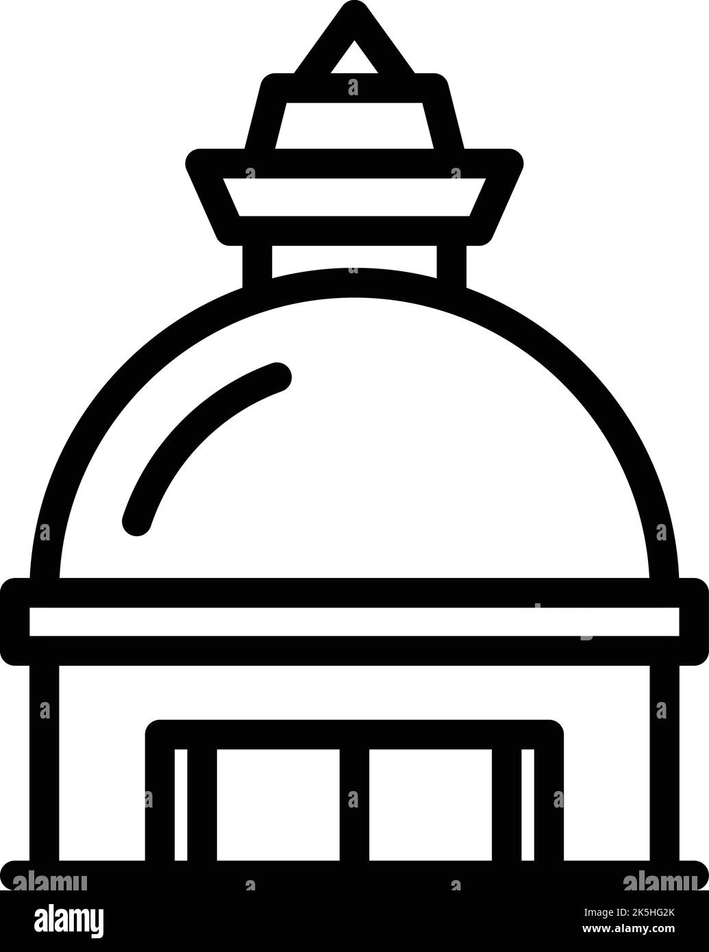 Nepal Tempel Symbol Umriss Vektor. Wahrzeichen der Skyline. Kulturstadt Stock Vektor