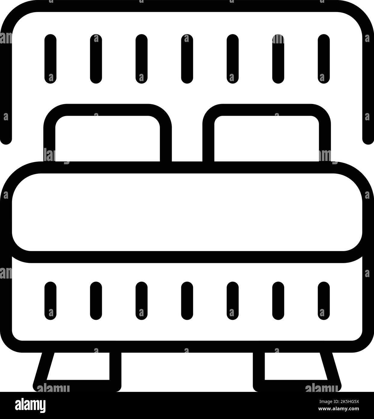 Vektorgrafik für die Symbolumrisse des Betts. Kaffeespezialitäten. Morgentee Stock Vektor
