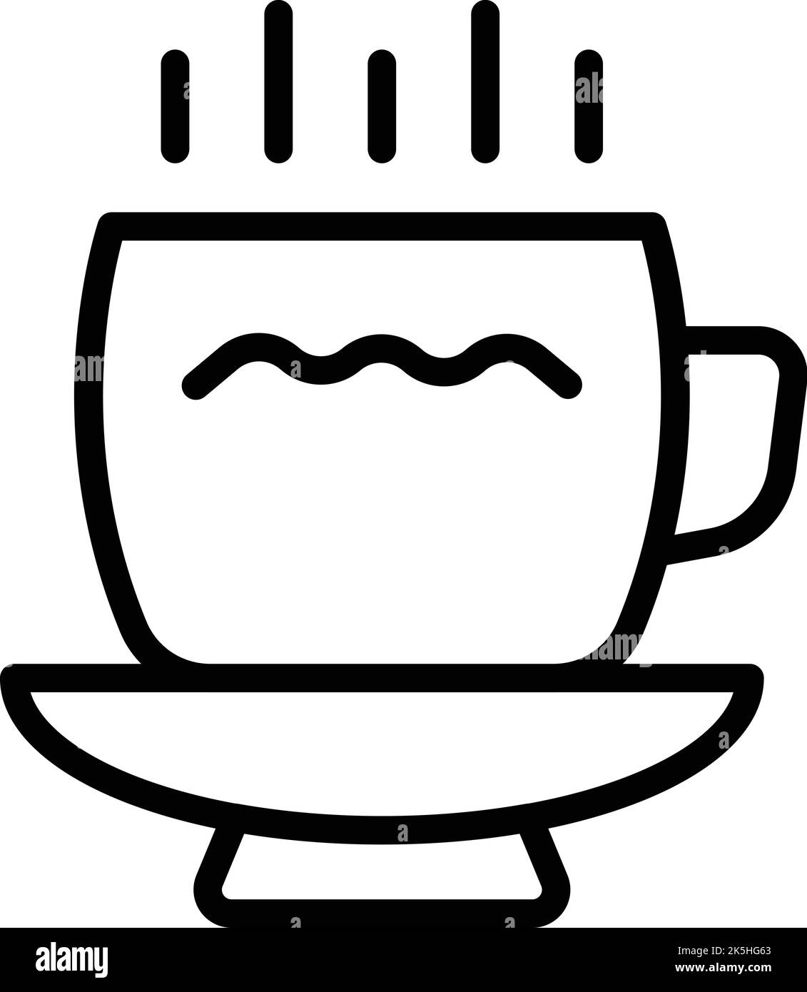 Kontur des Symbols für heiße Kaffeetassen. Essen am Morgen. Trinken Sie Tee Stock Vektor