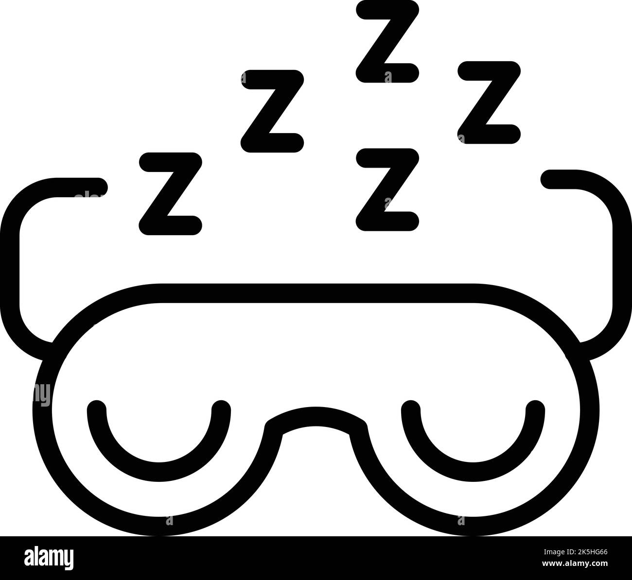 Umrissvektor für das Symbol der Schlafmaske. Kaffeespezialitäten. Trinken Sie nach Hause Stock Vektor
