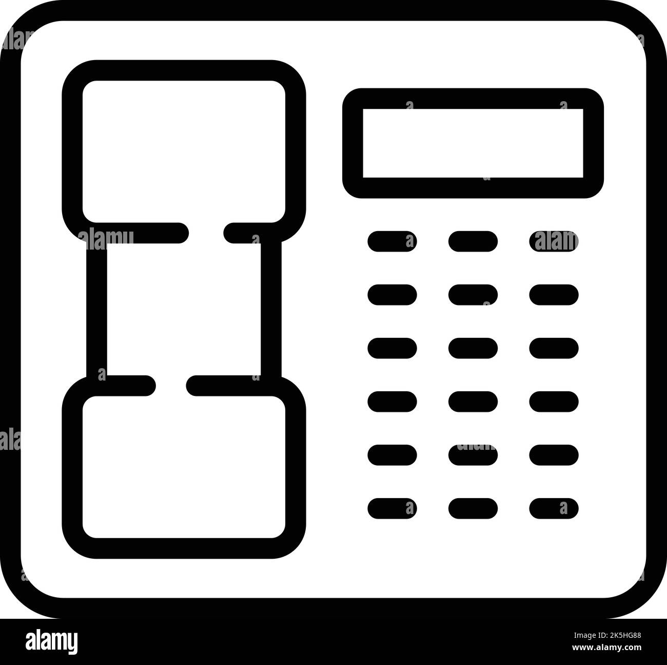Symbolumrissvektor für das Telefon zu Hause. Essen am Morgen. Teestuhepause Stock Vektor
