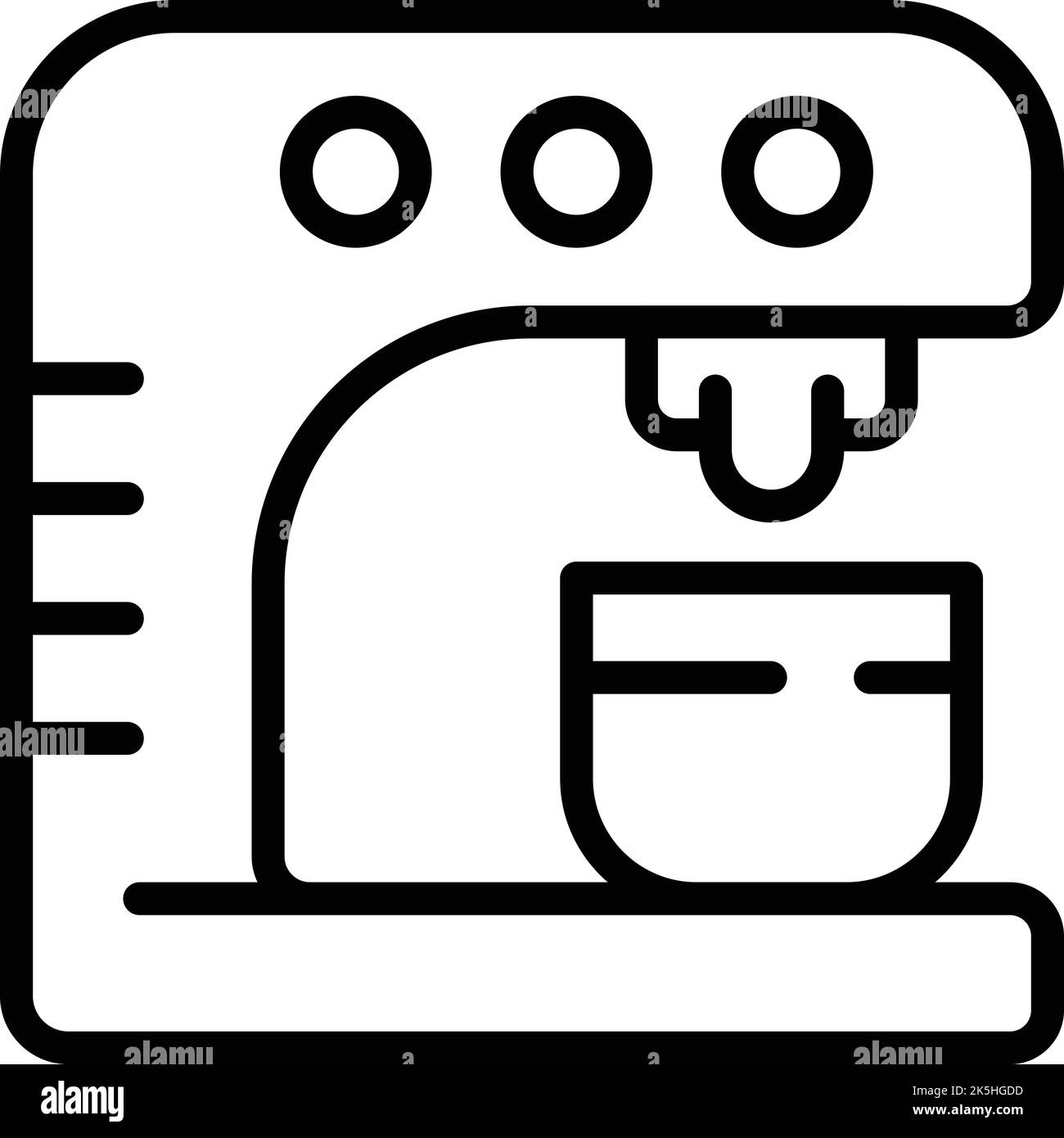 Symbole für die Kaffeepadmaschine zu Hause. Croissant-Zeit. Lebensmittelmaschine Stock Vektor