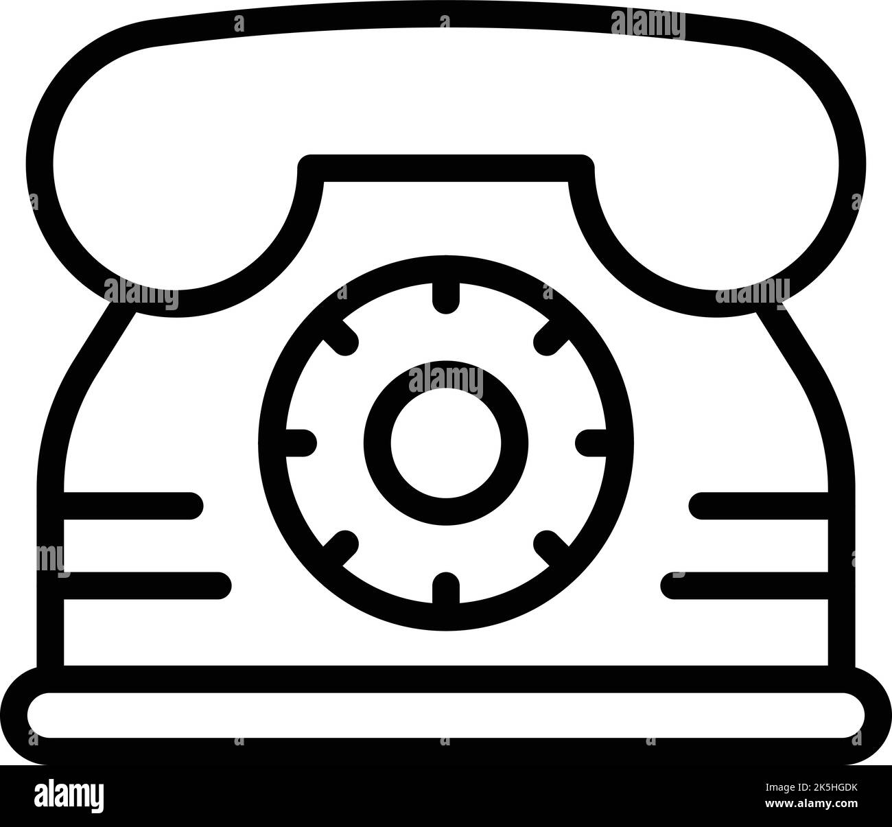 Symbolumrissvektor für das Telefon zu Hause. Morgendlicher Anruf. Kaffee im Bett Stock Vektor