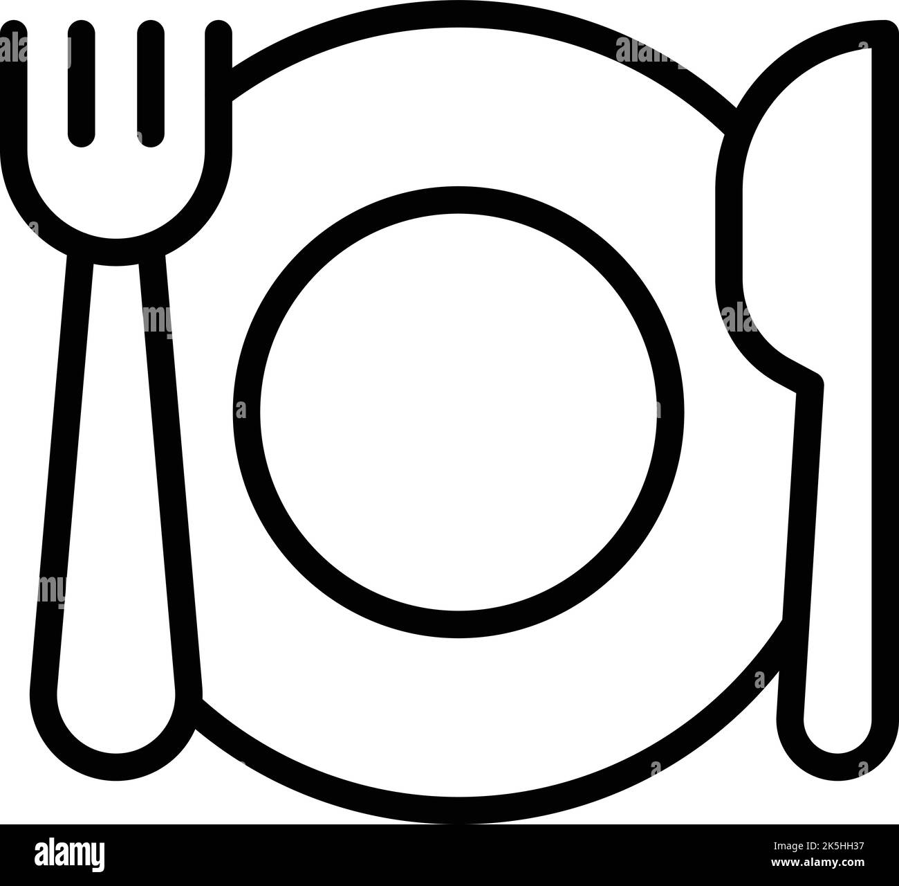 Vektorgrafik für die Symbolumrisse von Speisegerichten. Kaffeebett. Morgengetränk Stock Vektor