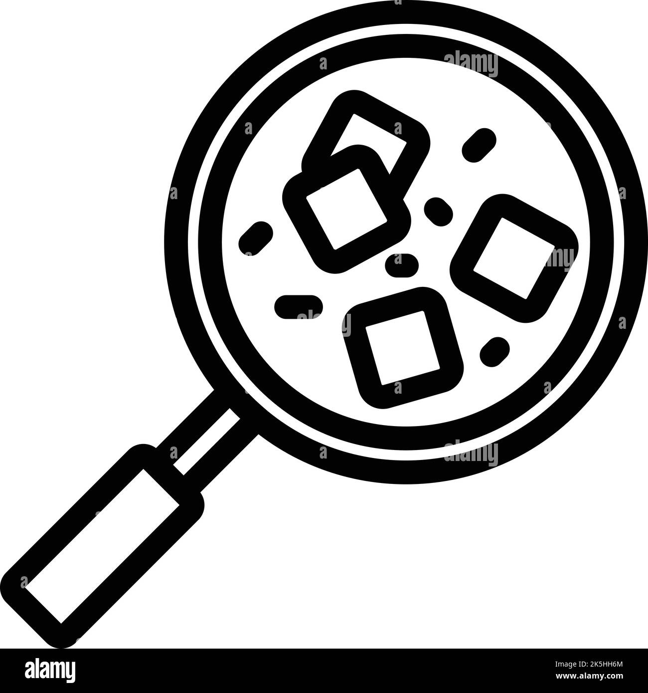 Pot Fondue-Symbolumrissvektor. Käsebrot. Kochgeschirr Stock Vektor