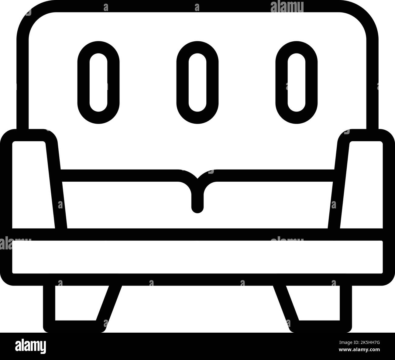 Soft Sofa Symbol Umriss Vektor. Essen am Morgen. Heimtee Stock Vektor