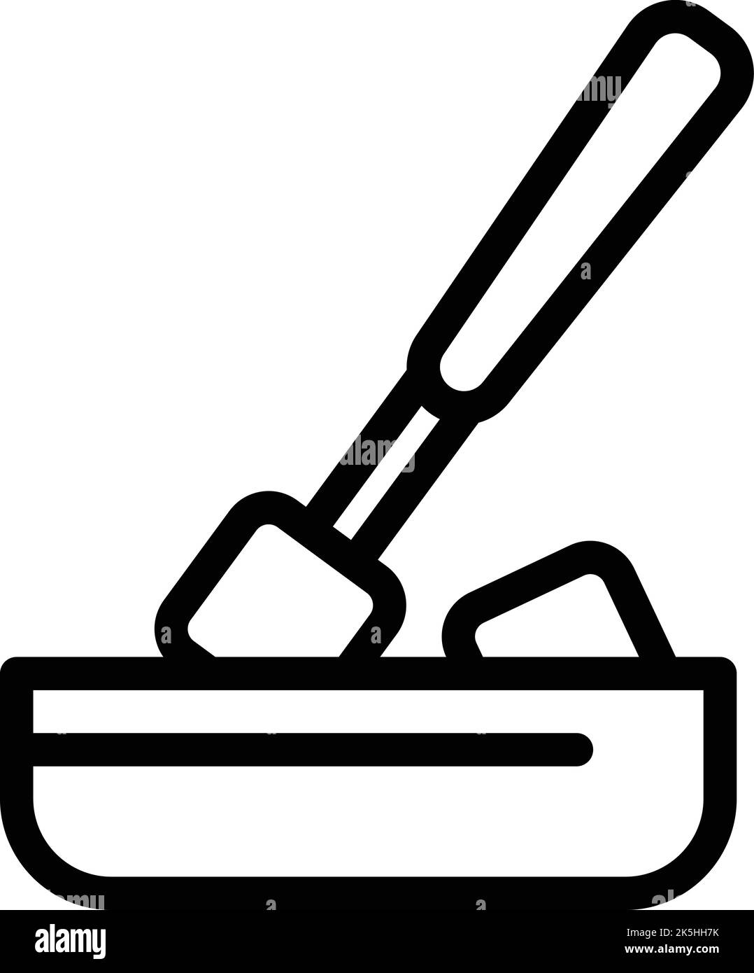 Umrissvektor für Cheddar fondue-Symbol. Käsedip. Fondu Melt Stock Vektor