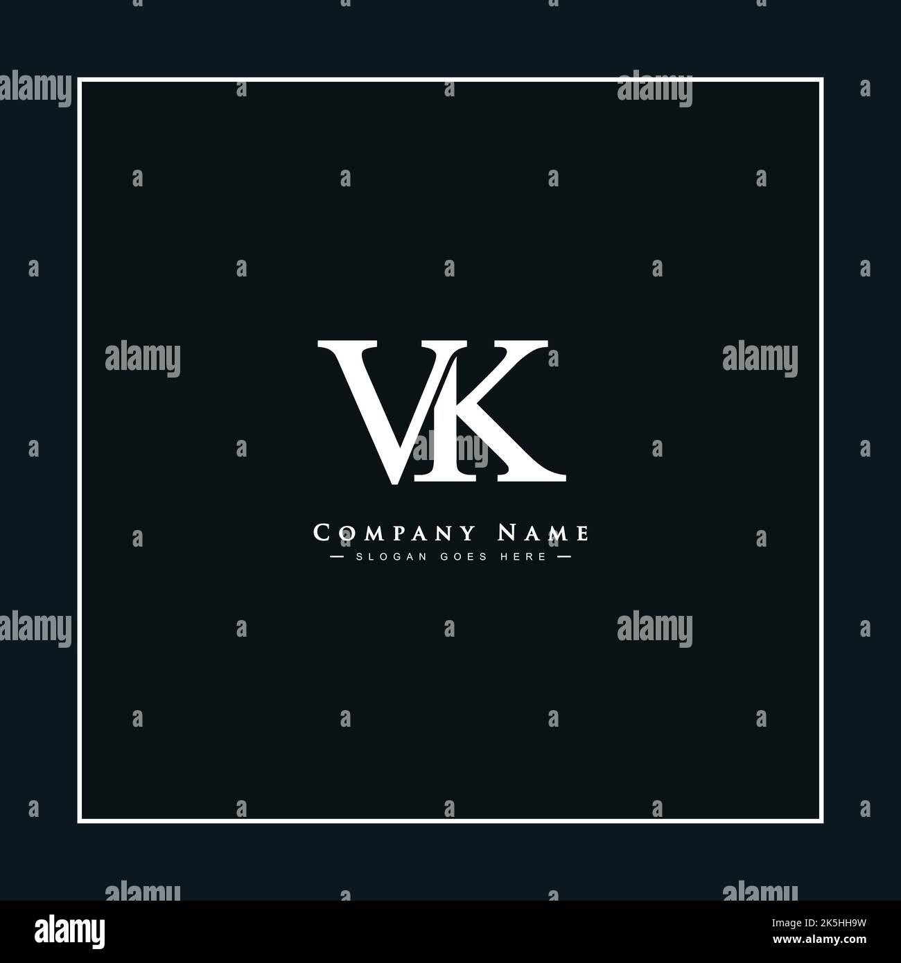 Minimal Business Logo für Alphabet ZK - Anfangsbuchstabe V und K Logo - einfaches Monogramm Logo Stock Vektor