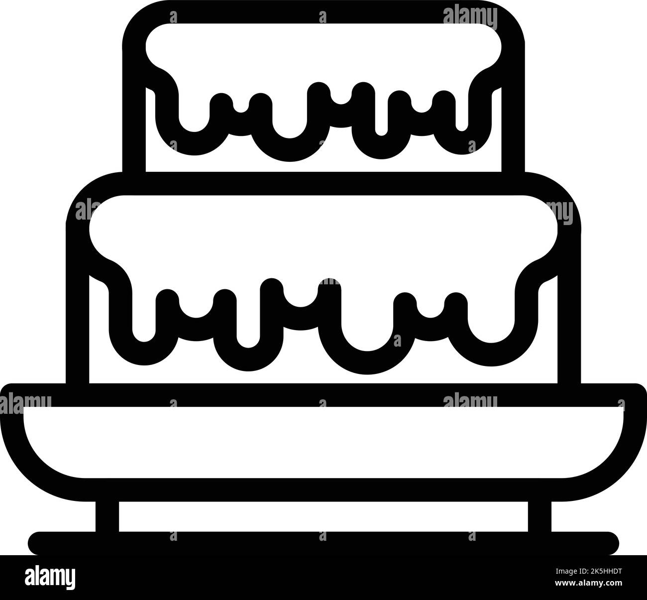 Konturenvektor für Fondue-Kuchen-Symbol. Brotbacken. Fleisch kochen Stock Vektor