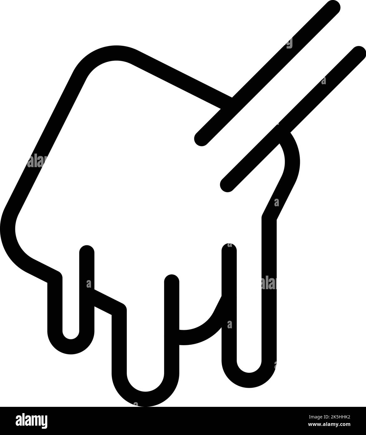 Heißer Fondue-Symbolumrissvektor. Käsekost. Schmelzen Sie das Kochen Stock Vektor