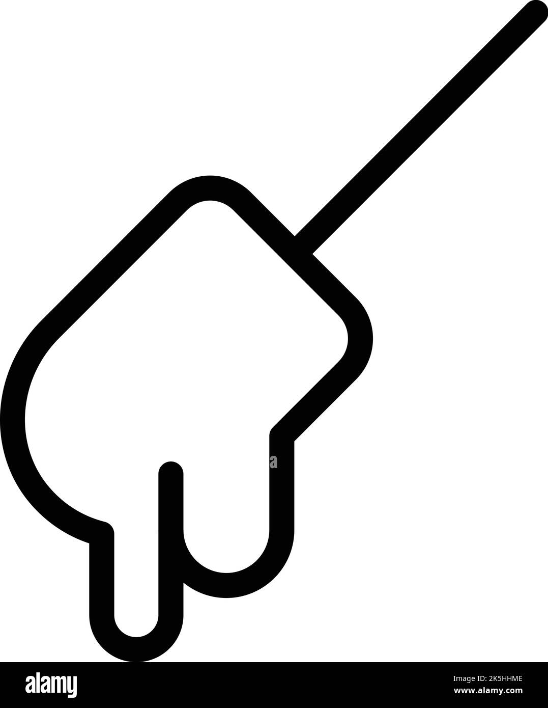 Konturvektor für das Symbol für das Fondue-Symbol für heißen Käse Gabelschokolade. Fondu-Küche Stock Vektor