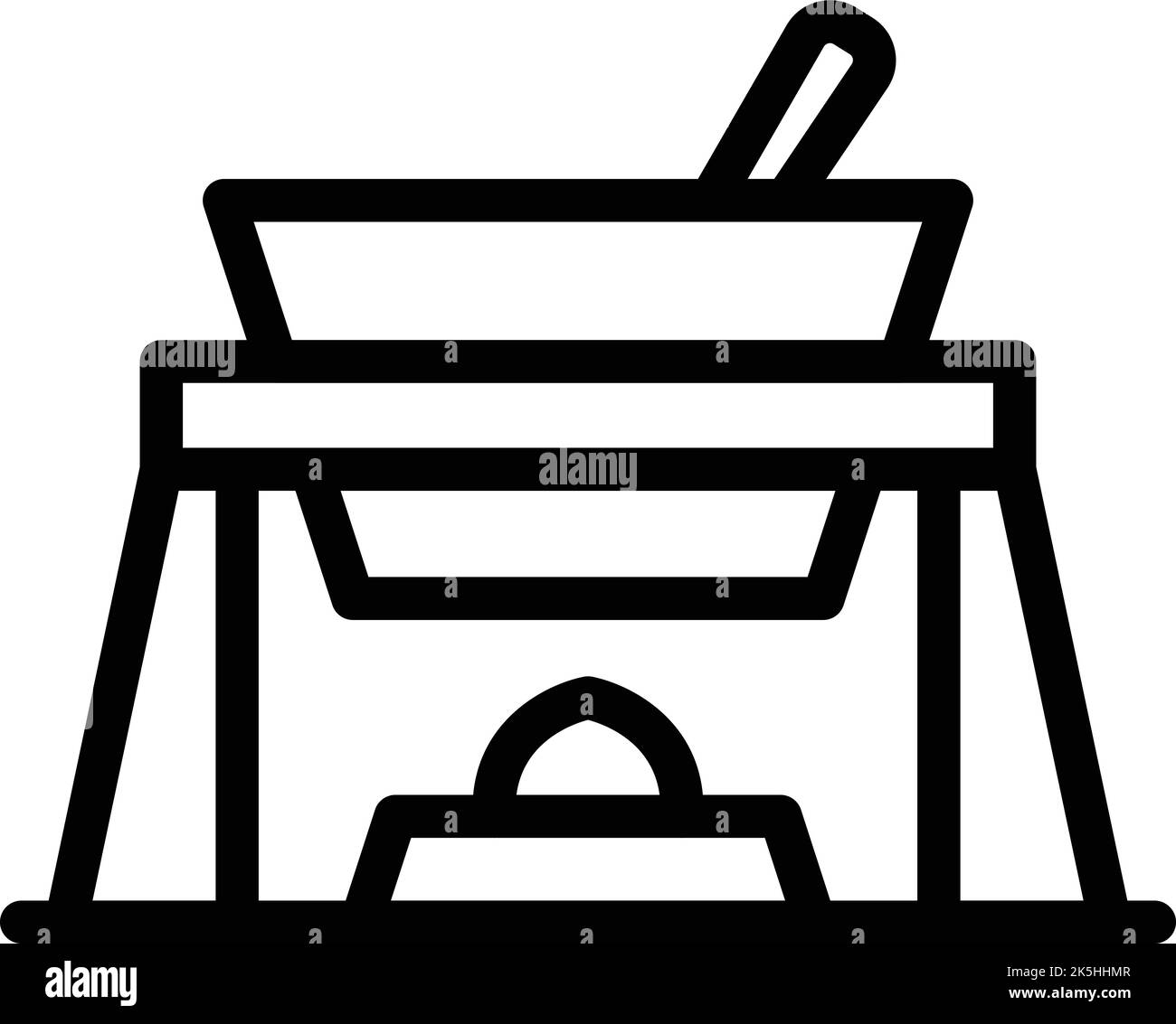 Teller schweizer Symbol Umriss Vektor. Fondue-Koch. Fleischküche Stock Vektor