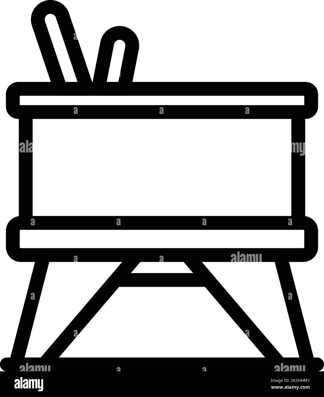 Umrissvektor für das Symbol für den Kochtopf Dip Fondue. Brot Essen Stock Vektor