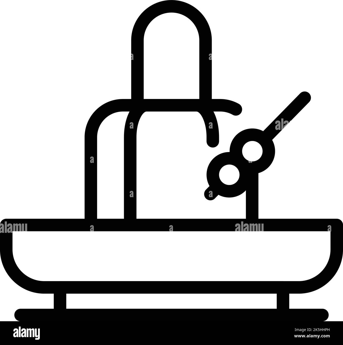 Heißer Fondue-Symbolumrissvektor. Brot essen. Schmelzen Sie das Kochen Stock Vektor