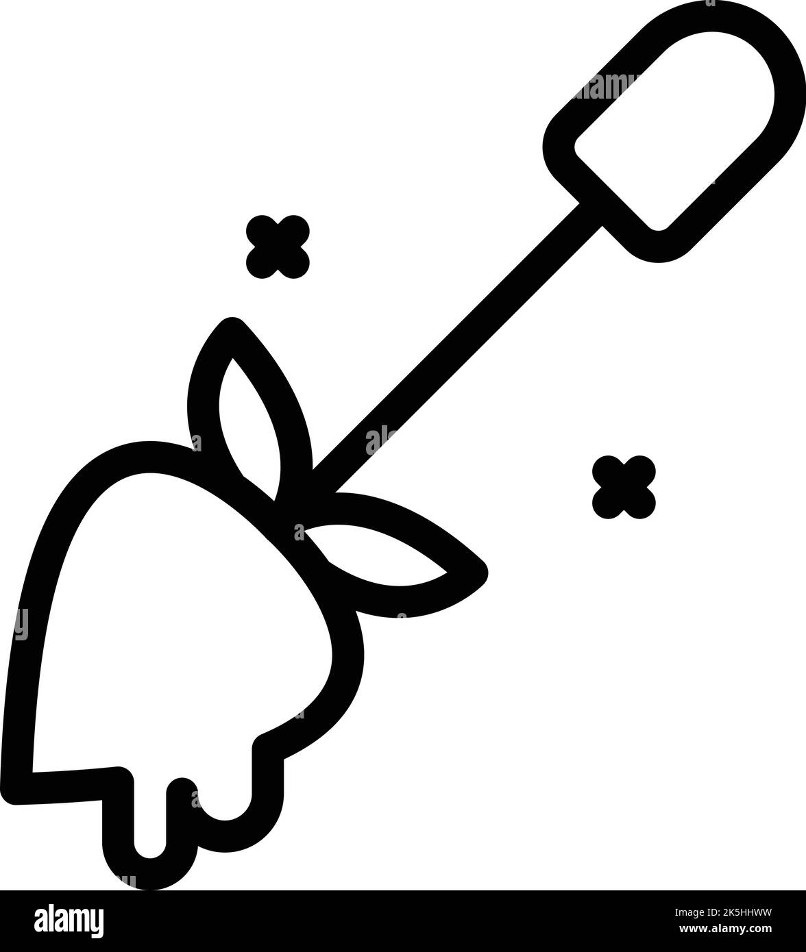 Obst Fondue Symbol Umriss Vektor. Käsegabel. Topfgaren Stock Vektor