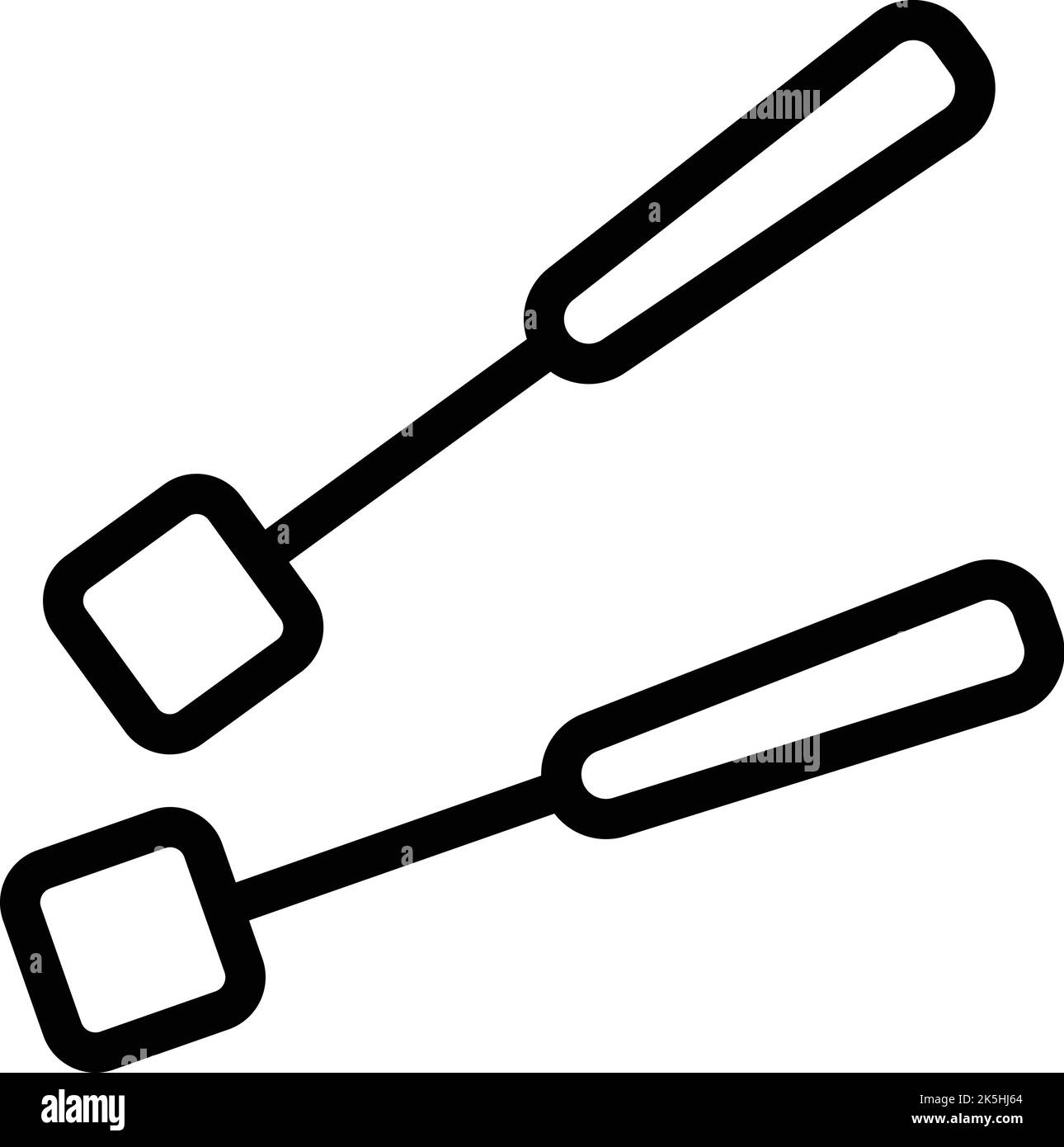 Konturenvektor für das Symbol der Fondue-Gabel. Topfgaren. Kuhköchin Stock Vektor