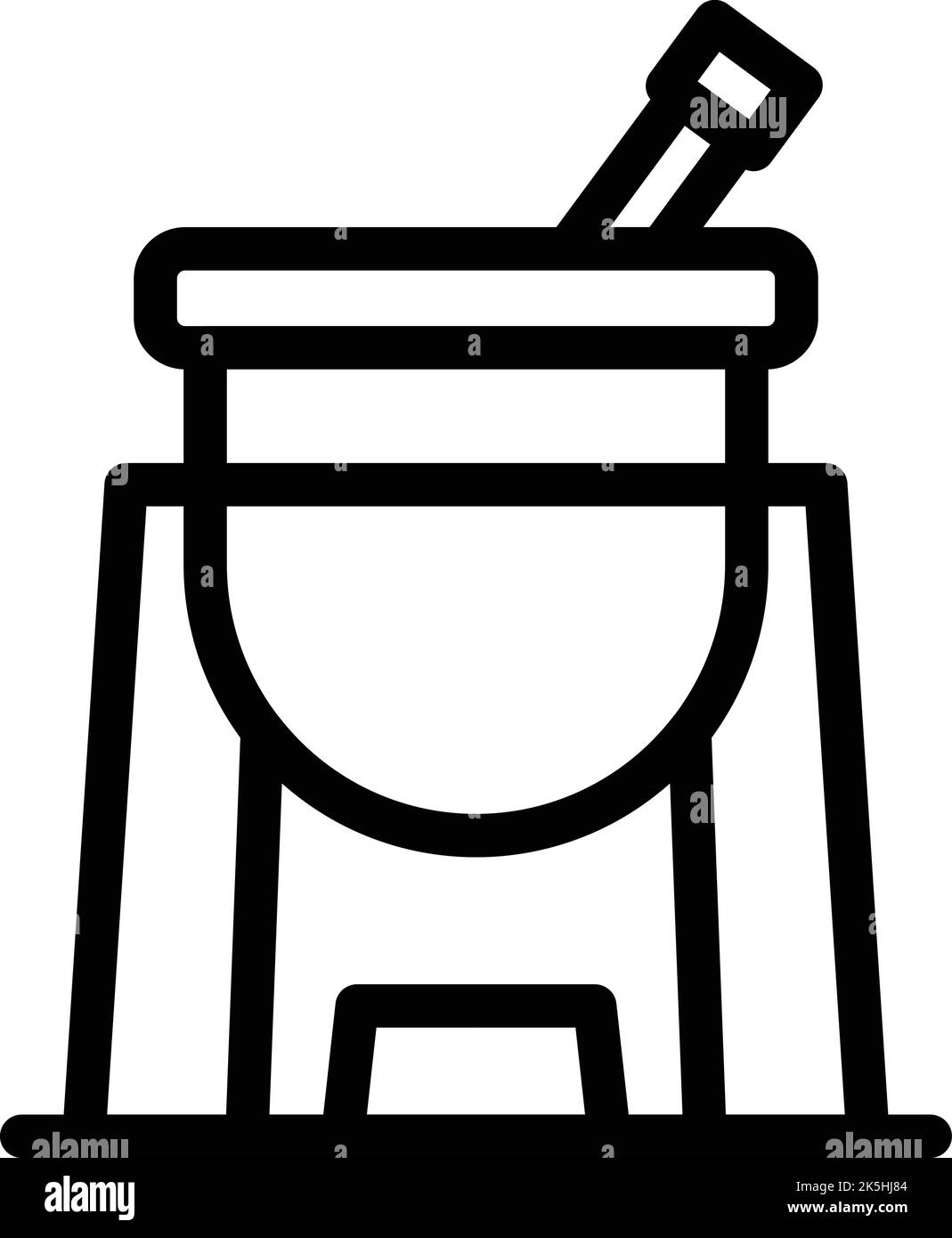 Symbolumrissvektor für Fonduesauce. Käsekost. Schmelzen Sie das Kochen Stock Vektor