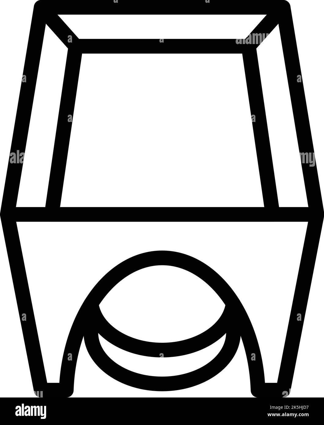Konturvektor für Fondue-Pot-Symbol. Käsedip. Kochen von Speisen Stock Vektor
